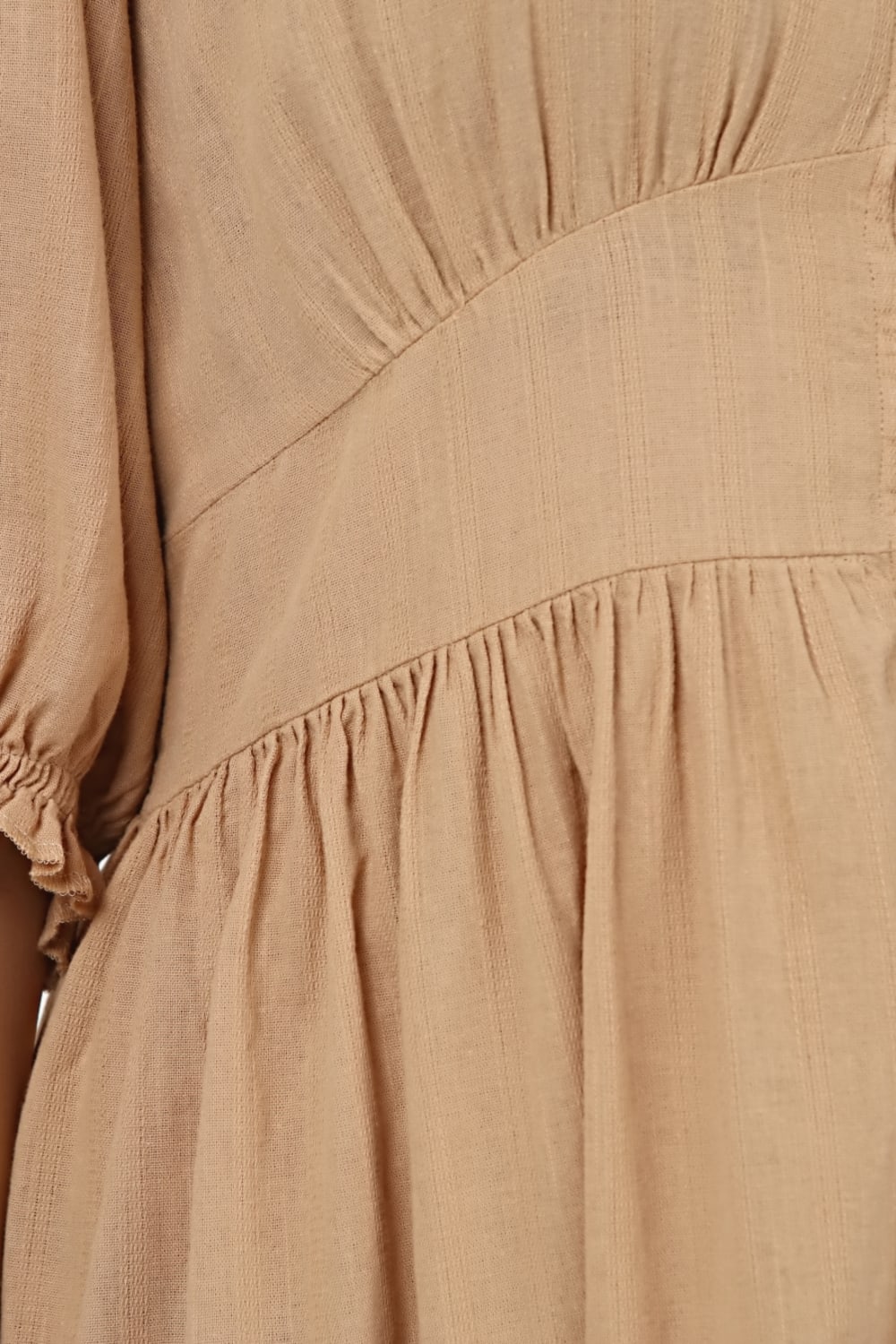 Sfida İstanbul-%100 Pamuk Armürlü Beli Lastikli Elbise - Cotton Dobby Fabric Citrine Dress - Ar003n-Elbise-4-Milagron.com