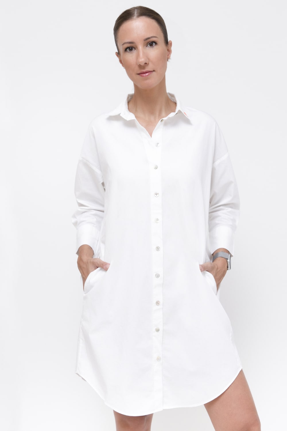Sfida İstanbul-Ar2 Pamuk Poplin Gömlek Elbise- Poplin Shirt Dress-Elbise-3-Milagron.com