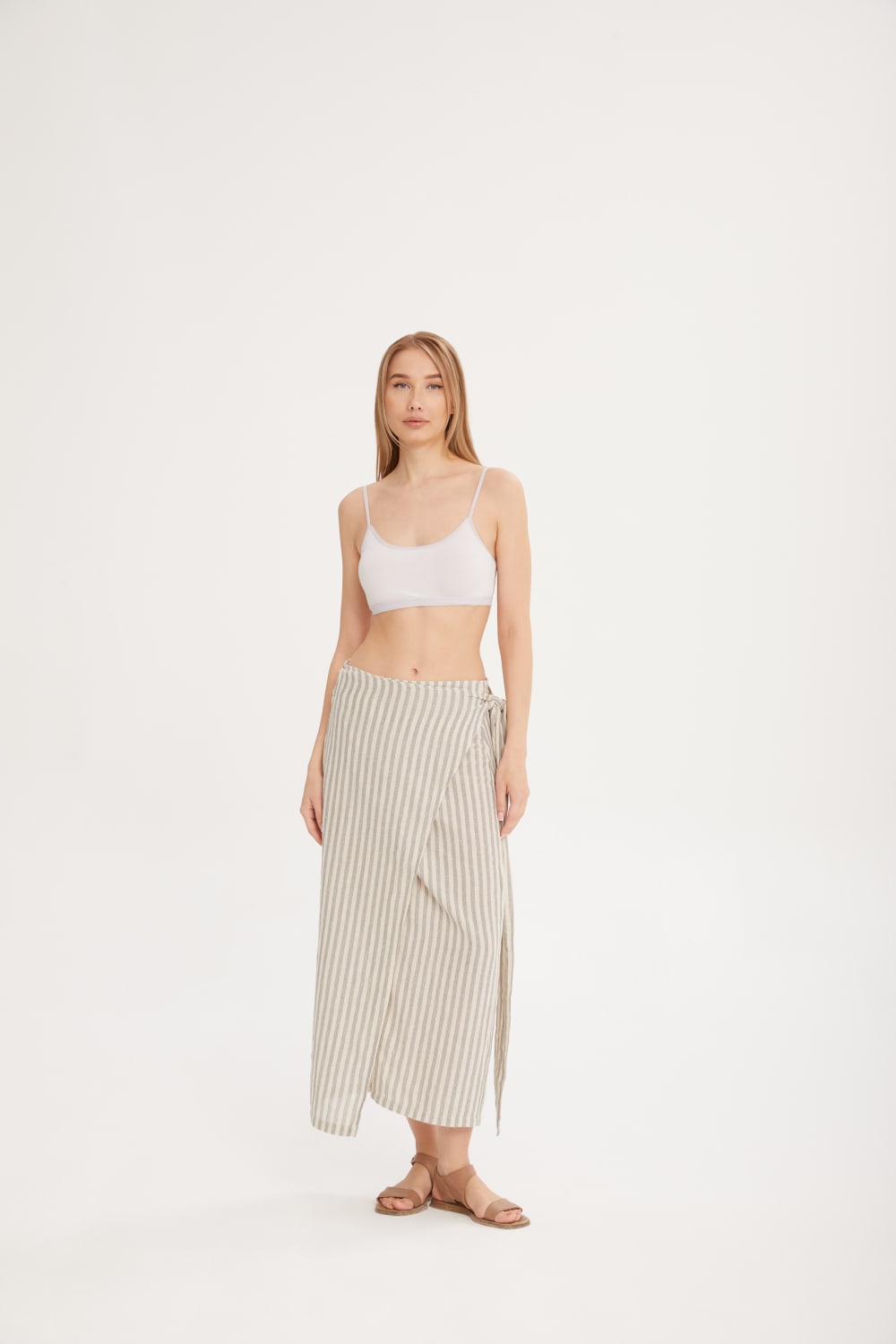 Sfida İstanbul-File Dokulu Çizgili Pareo - Organic Cotton Stripe Pareo - Sf9n-Pareo & Bandana-1-Milagron.com