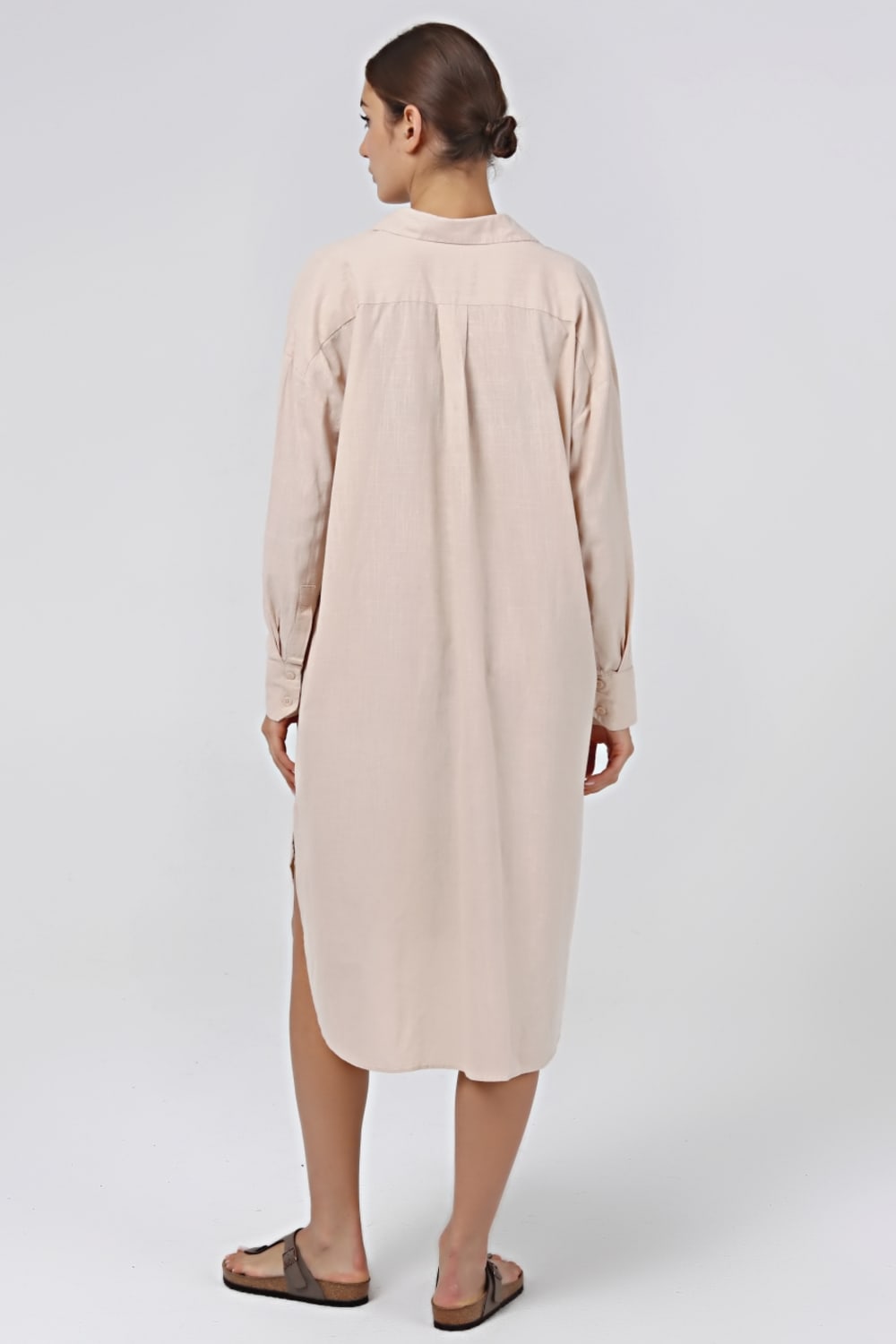 Sfida İstanbul-Keten Dokulu Pamuk Fömlwk Elbise - Ar001n-Elbise-3-Milagron.com