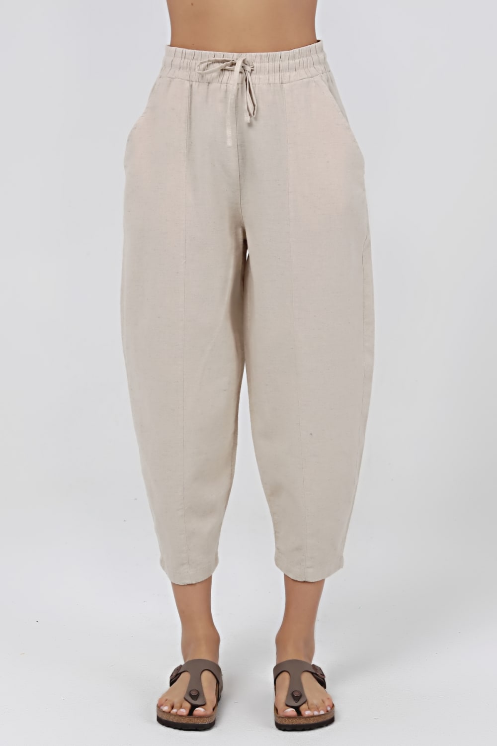 Sfida İstanbul-Keten / Pamuk Şalvar Pantalon. Linen / Cotton Slouchy Pant - Ar007-Pantolon-1-Milagron.com