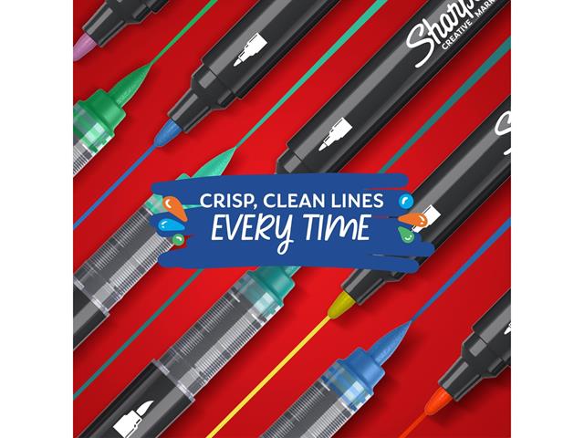 Sharpie-Sharpie Akrilik Markör Fırça Uç 12'li Blister-Kalem Seti-2-Milagron.com