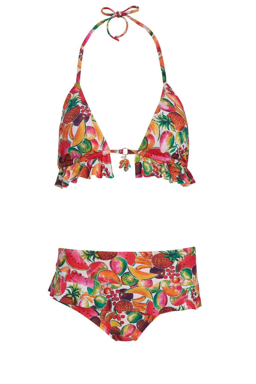 Shikoo Swimwear-Fırfırlı Yüksek Bel Üçgen Bikini Takımı-Bikini & Mayo-2-Milagron.com