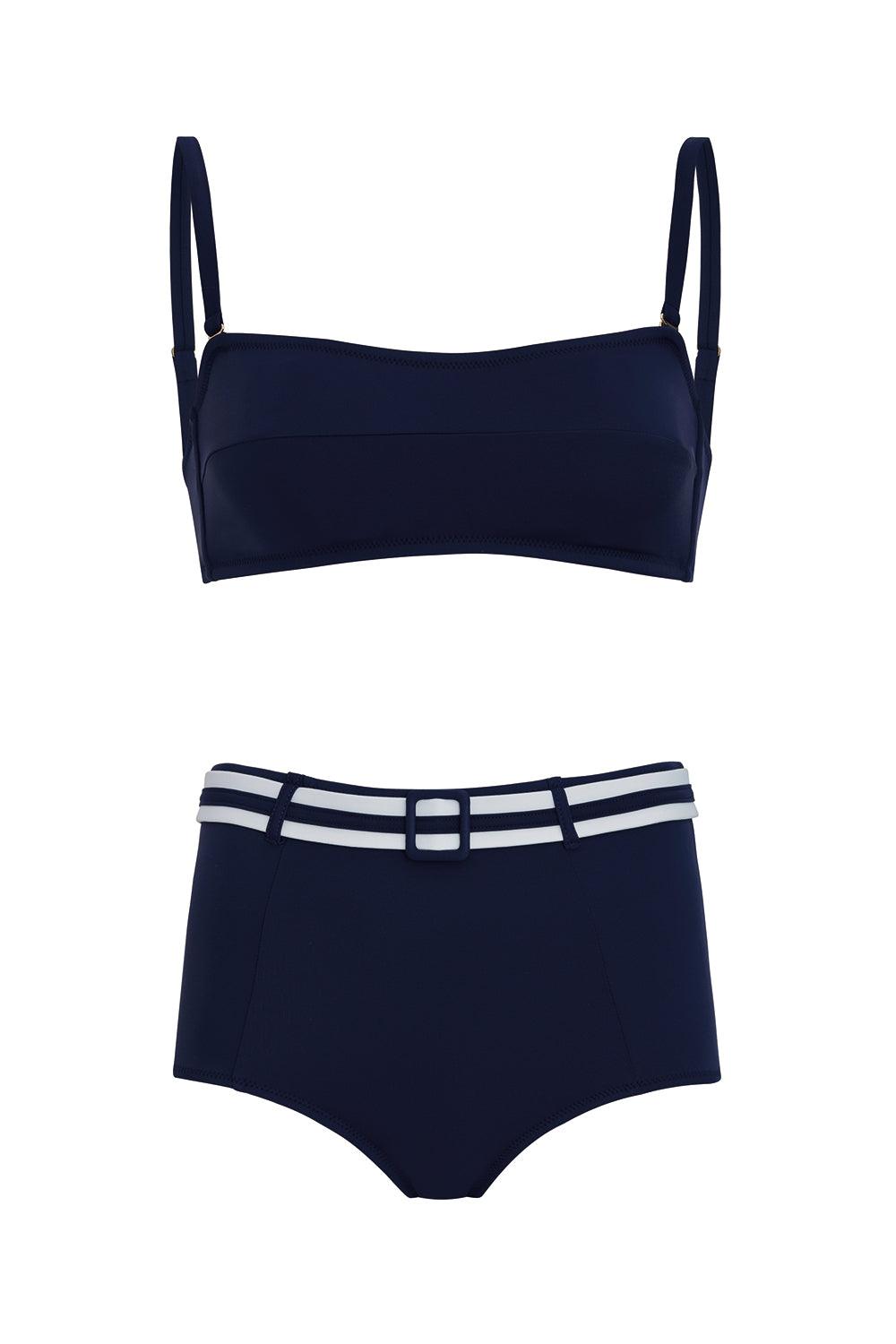 Shikoo Swimwear-Lacivert Kemerli Bikini Takımı-Bikini & Mayo-3-Milagron.com