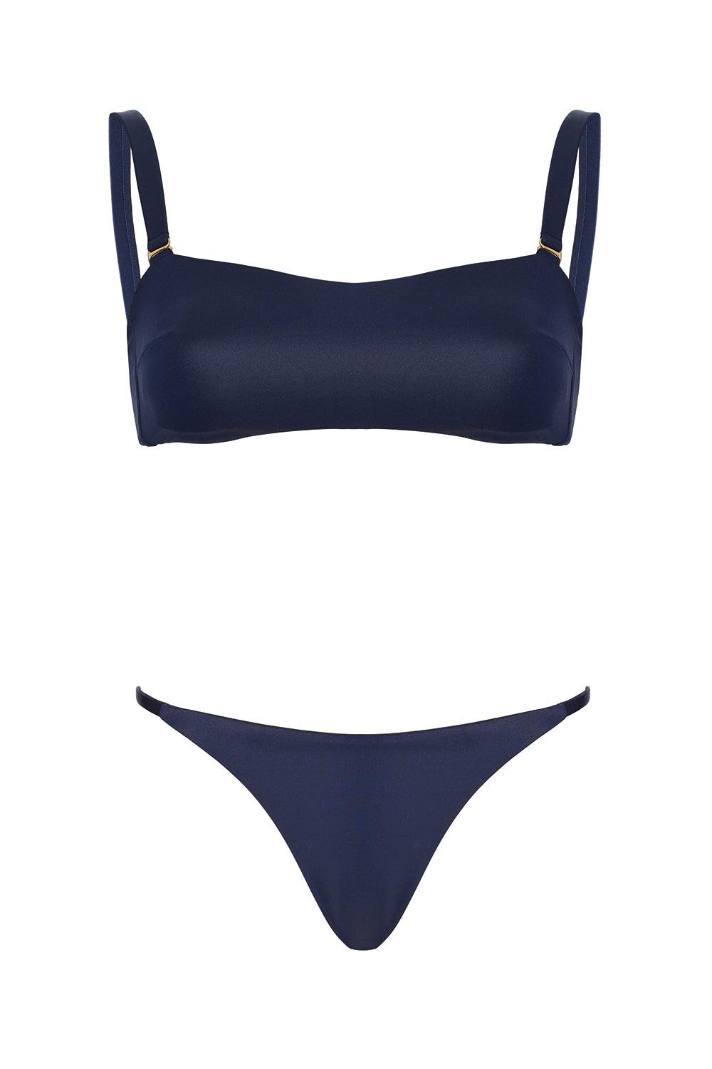 Shikoo Swimwear-Lacivert Straplez Bikini Takımı-Bikini & Mayo-3-Milagron.com