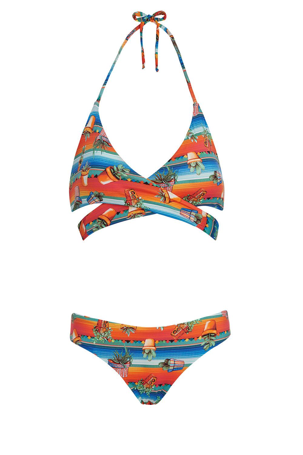 Shikoo Swimwear-Önden Çapraz Bağlamalı Bikini Takımı-Bikini & Mayo-2-Milagron.com