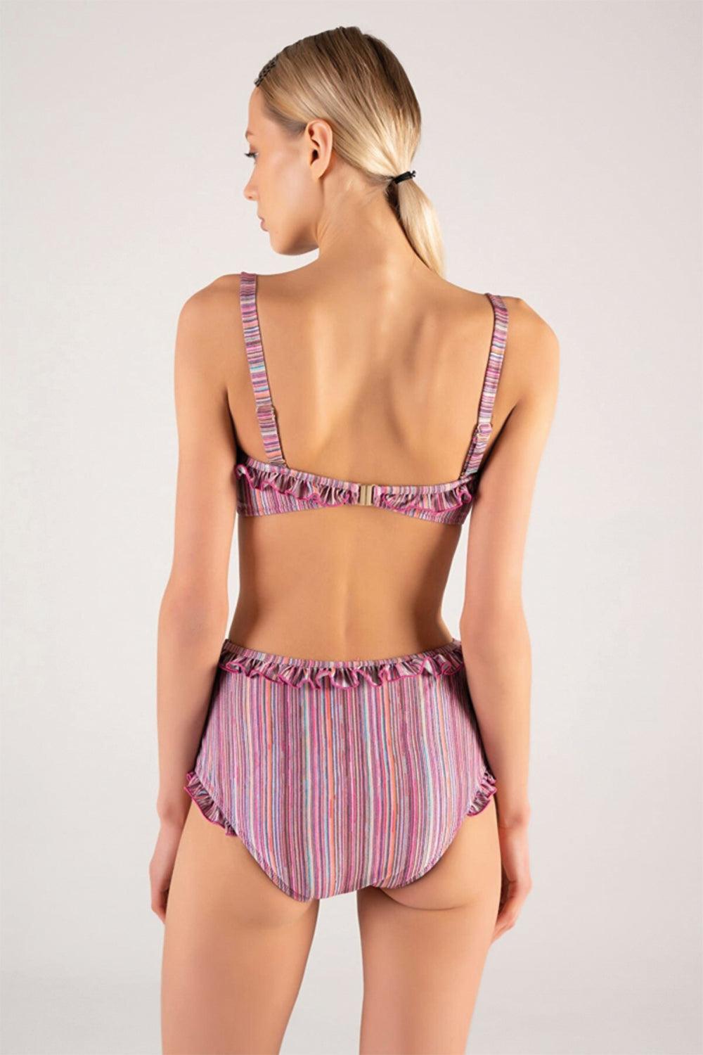 Shikoo Swimwear-Pembe Yüksek Bel Bikini Takımı-Bikini & Mayo-2-Milagron.com