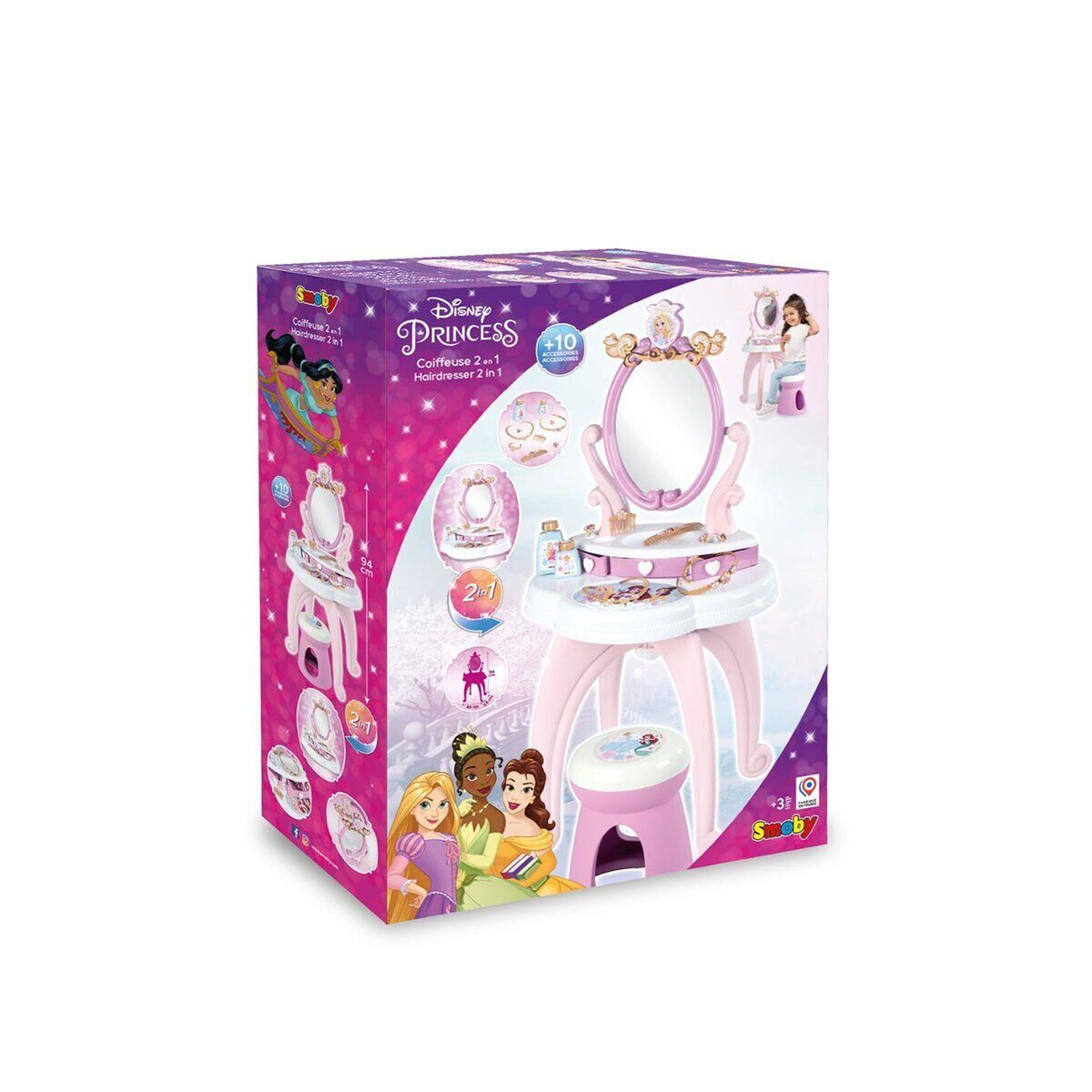 7600320250 Smoby Disney Prensesleri 2Si1 Arada Güzellik Masası Oyun Seti