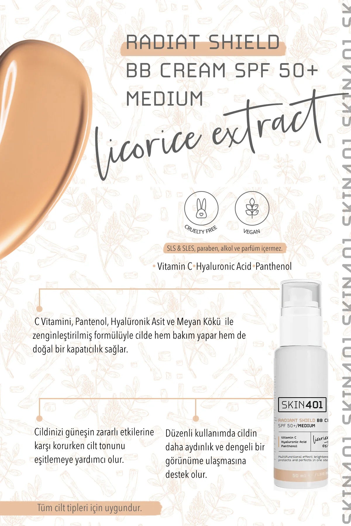 Multi-Fonksiyonel Aydınlatıcı Bb Krem Spf 50+ / Orta Cilt Tonu 50Ml (Medium Tone)