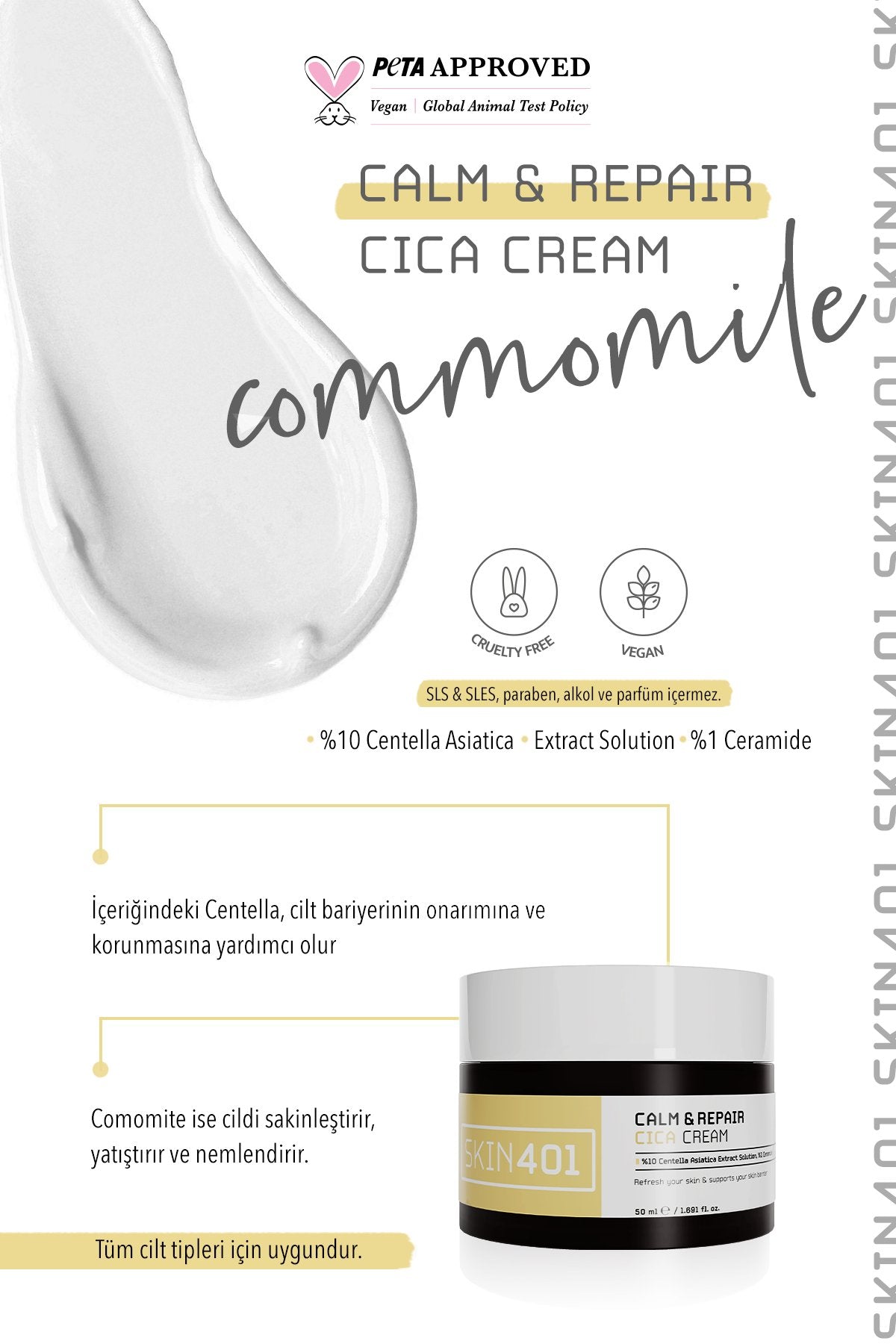 Sakinleştirici Ve Bariyer Onarıcı Centella Krem 50Ml