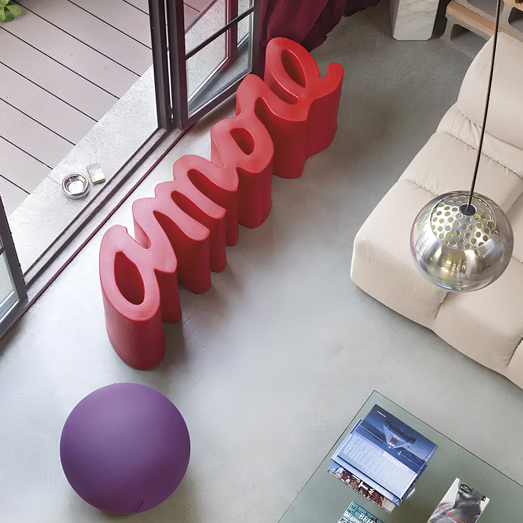 Slide-Amore Kırmızı Bench-Puf-3-Milagron.com