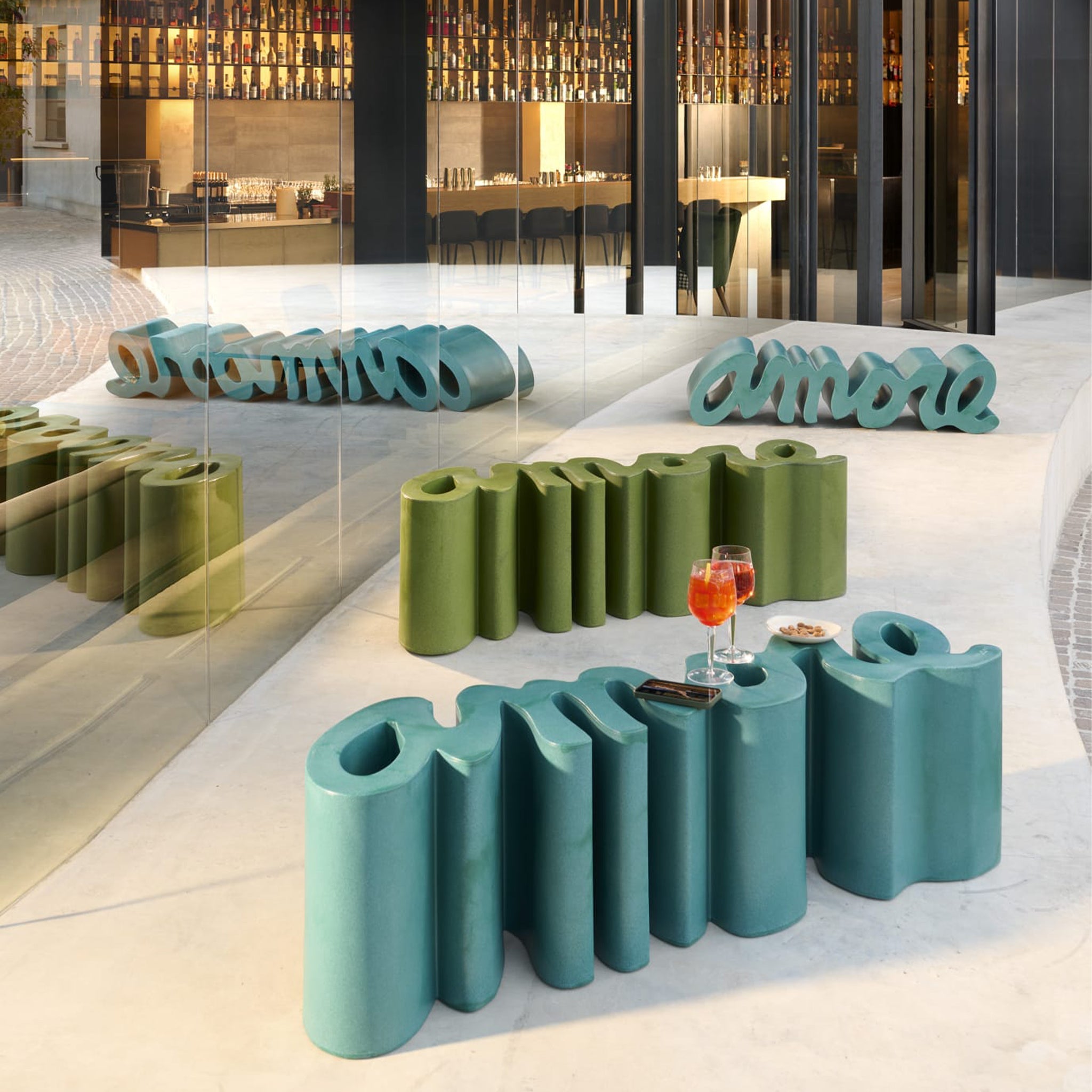 Slide-Amore Okyanus Mavisi Bench-Puf-3-Milagron.com