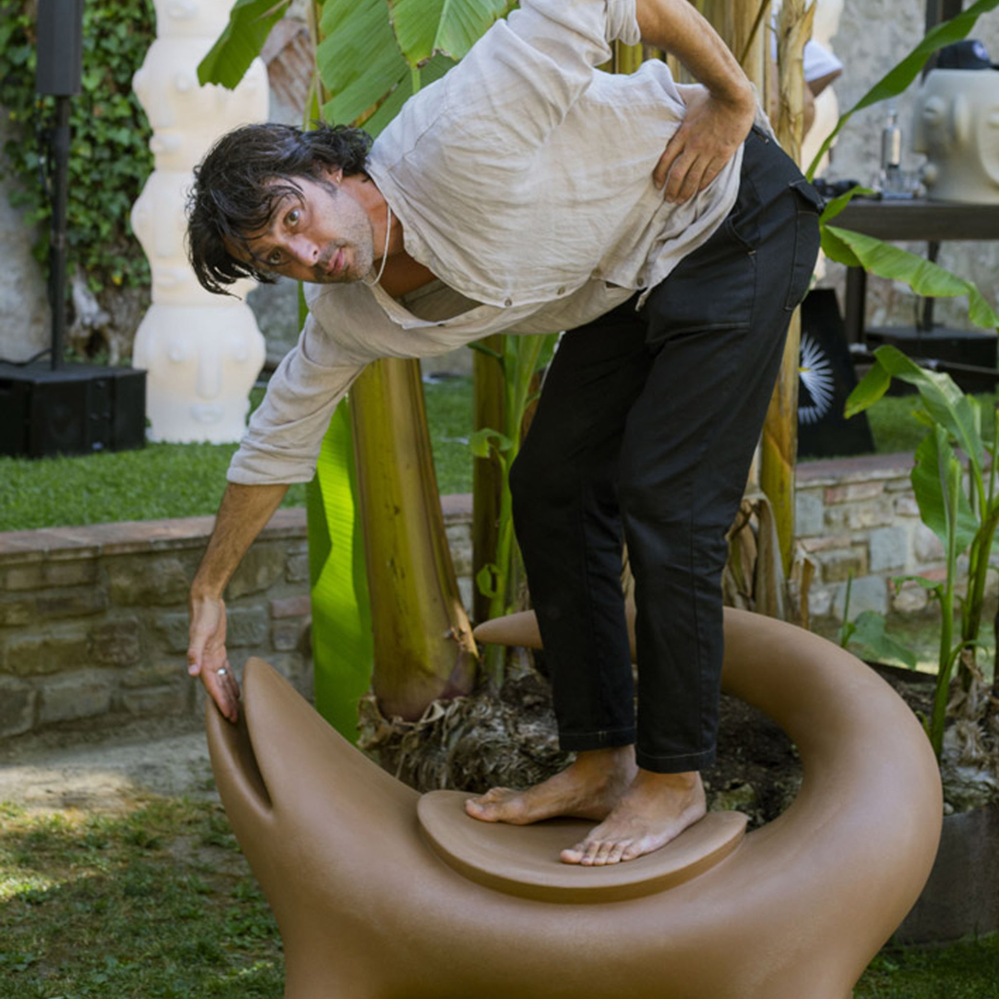 Slide-Kroko Kahverengi Bench-Puf-2-Milagron.com