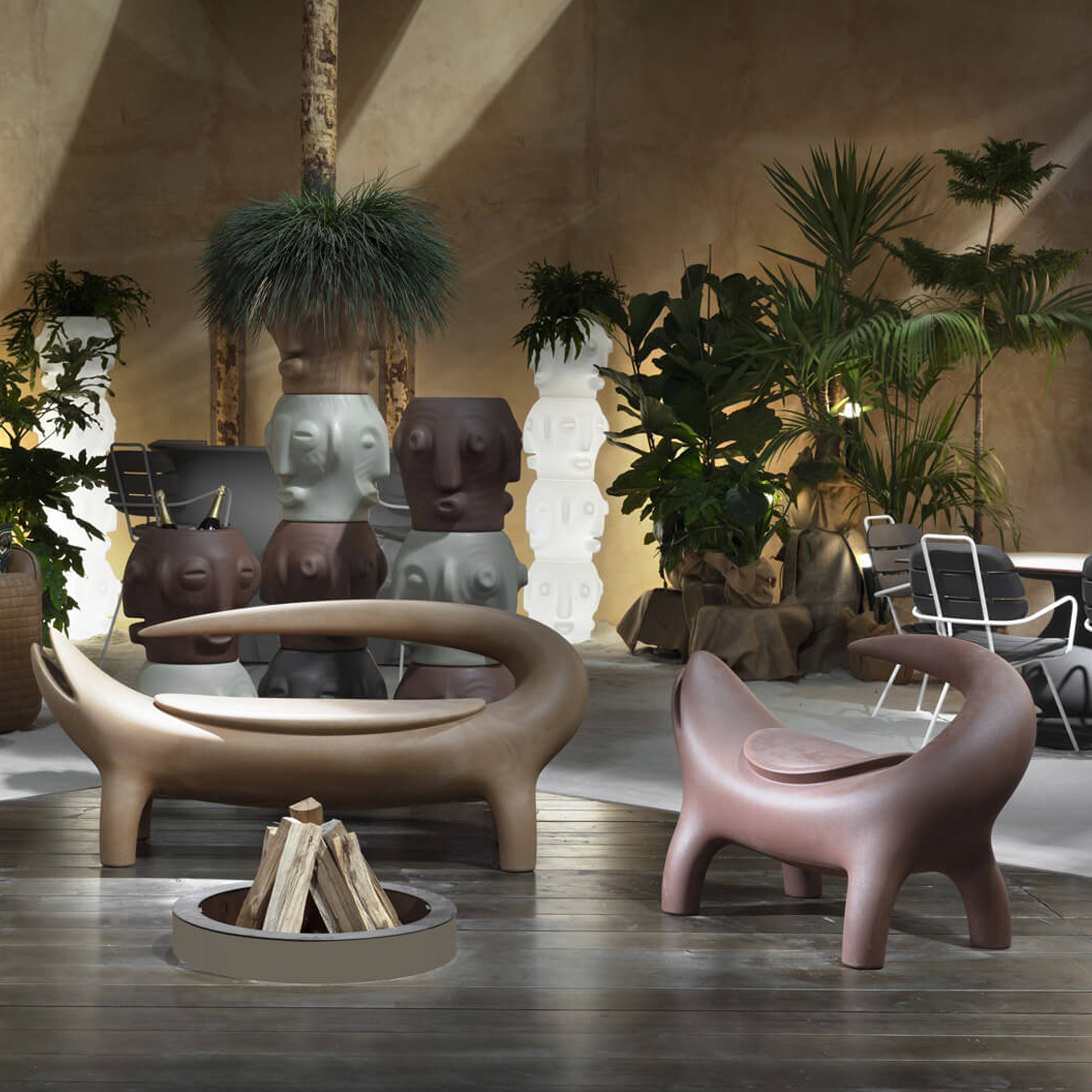 Slide-Kroko Kahverengi Bench-Puf-4-Milagron.com