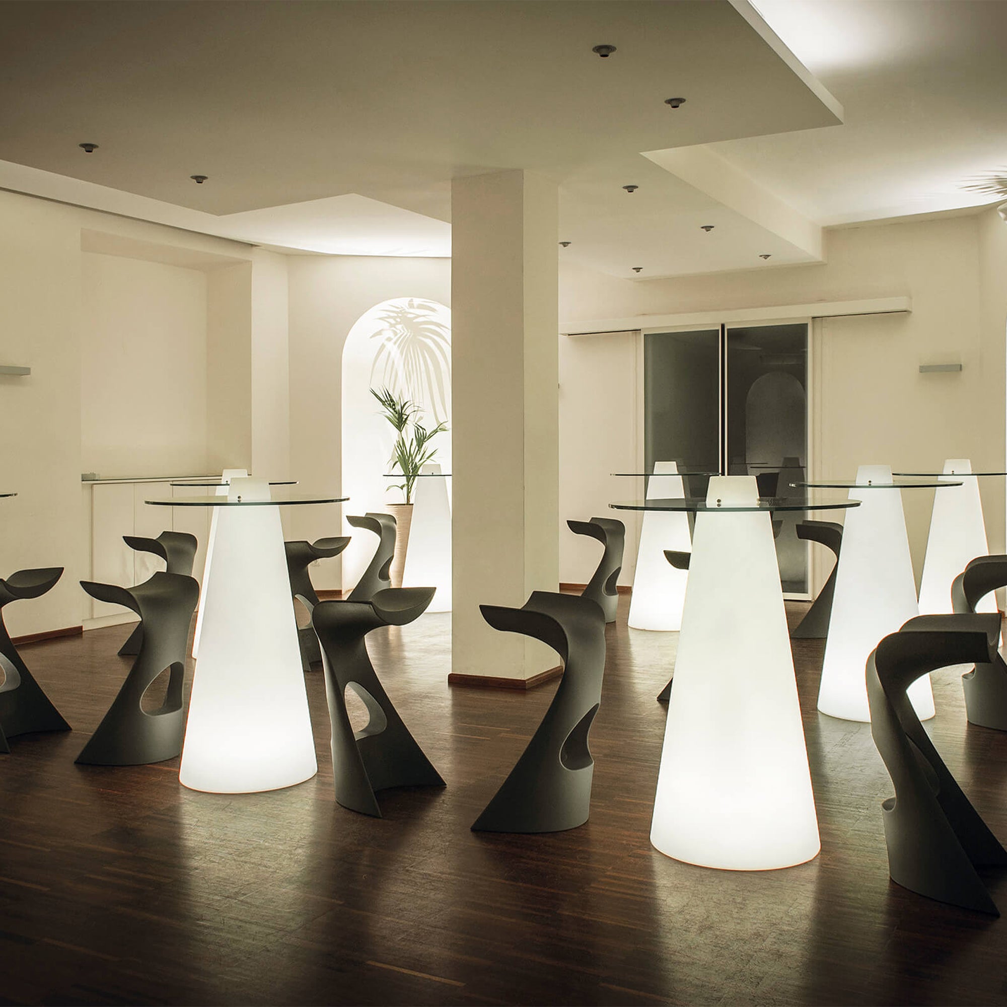 Slide-Peak Işıklı Beyaz Bistro Masa H:120cm-Masa-4-Milagron.com