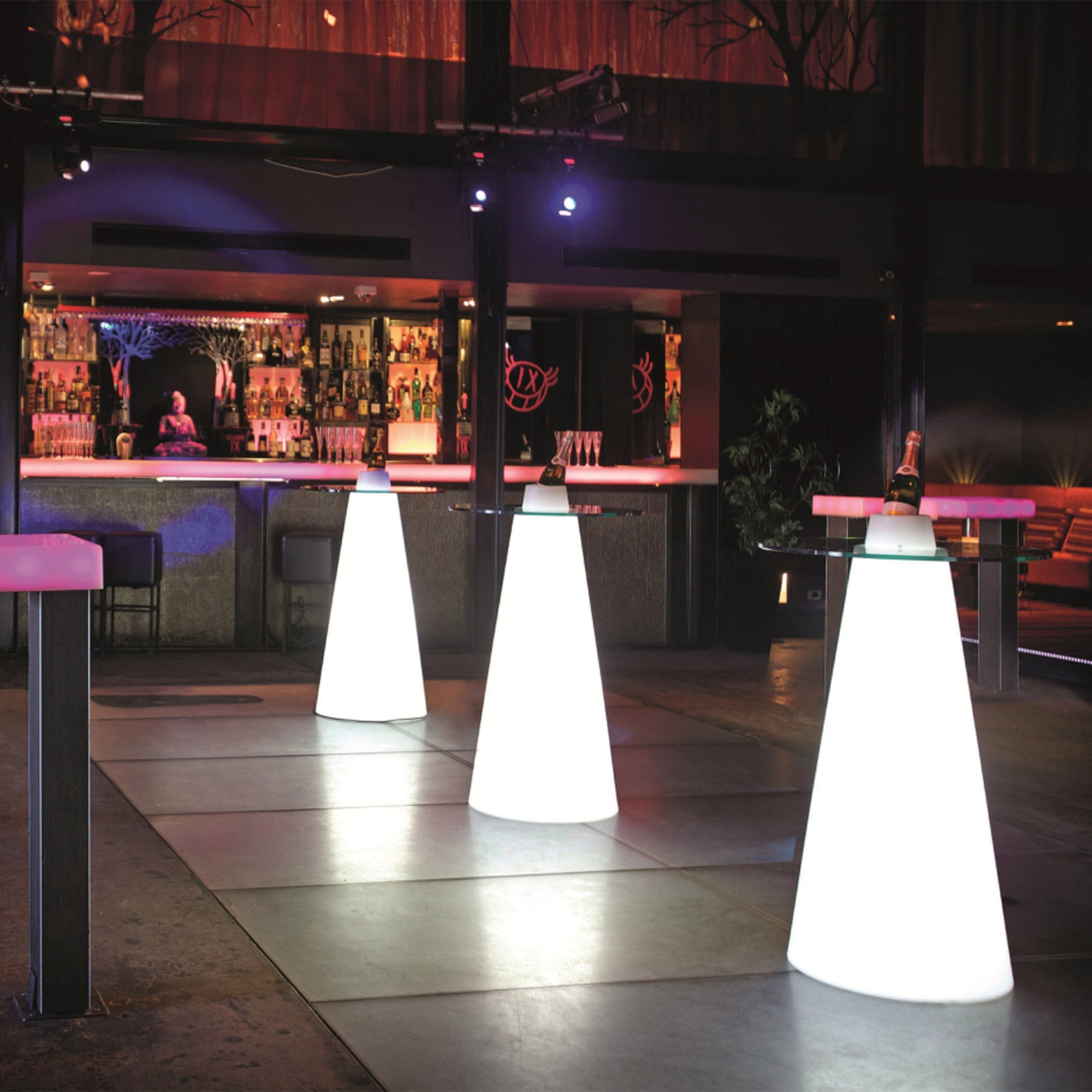 Slide-Peak Işıklı Beyaz Bistro Masa H:120cm-Masa-6-Milagron.com