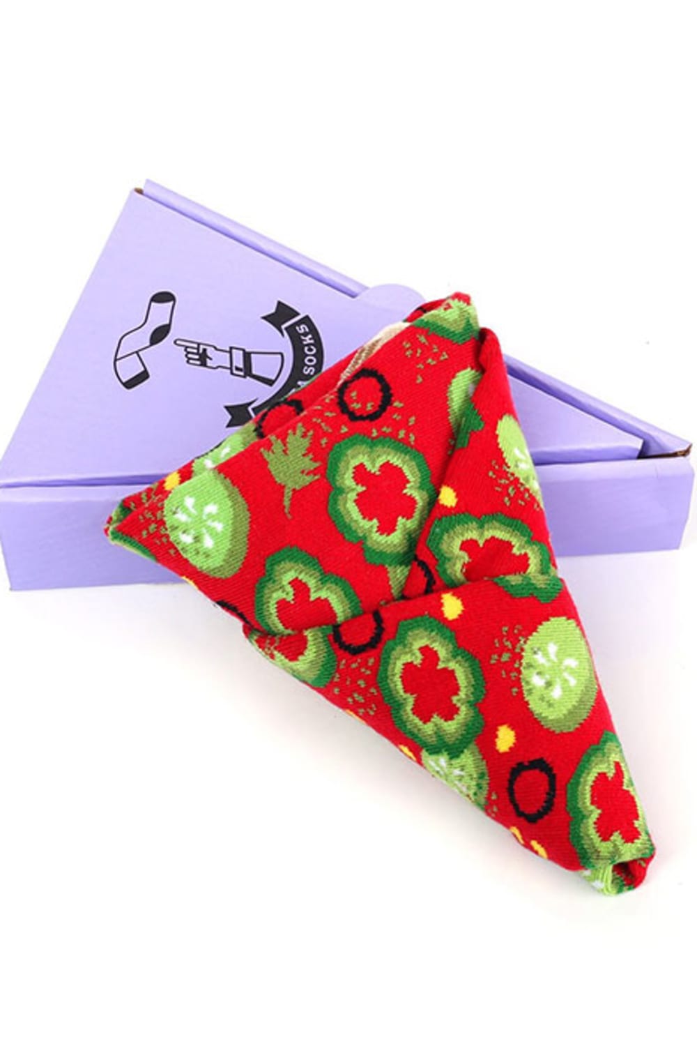 Socks + Stuff-Veggie Vegetarian Pizza Dilimi Çorap-Çorap-2-Milagron.com