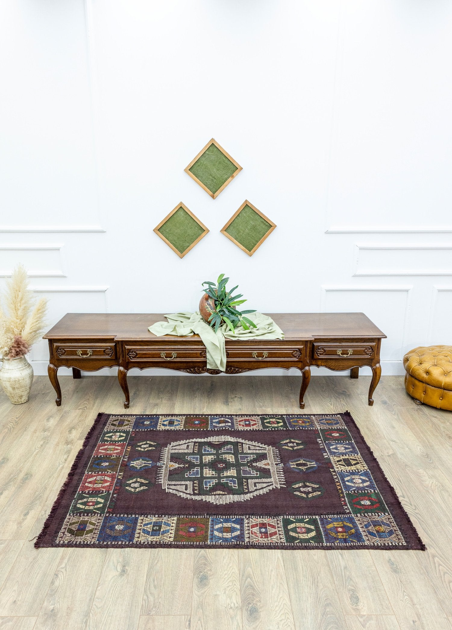 Soho Antiq-Açelya Rustik El Dokuma Cicim Yün Kilim 120x168 Cm-Kilim-2-Milagron.com