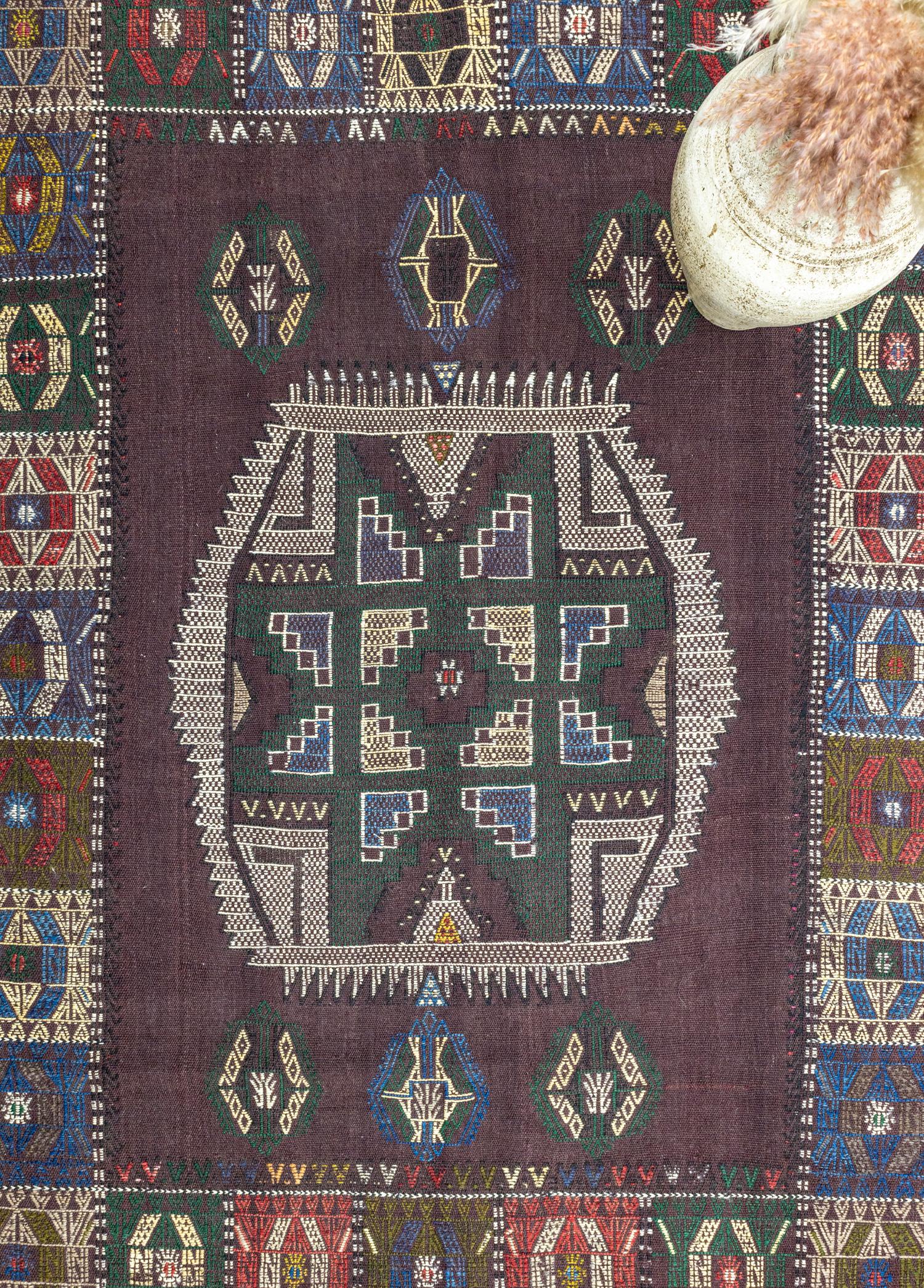 Soho Antiq-Açelya Rustik El Dokuma Cicim Yün Kilim 120x168 Cm-Kilim-3-Milagron.com