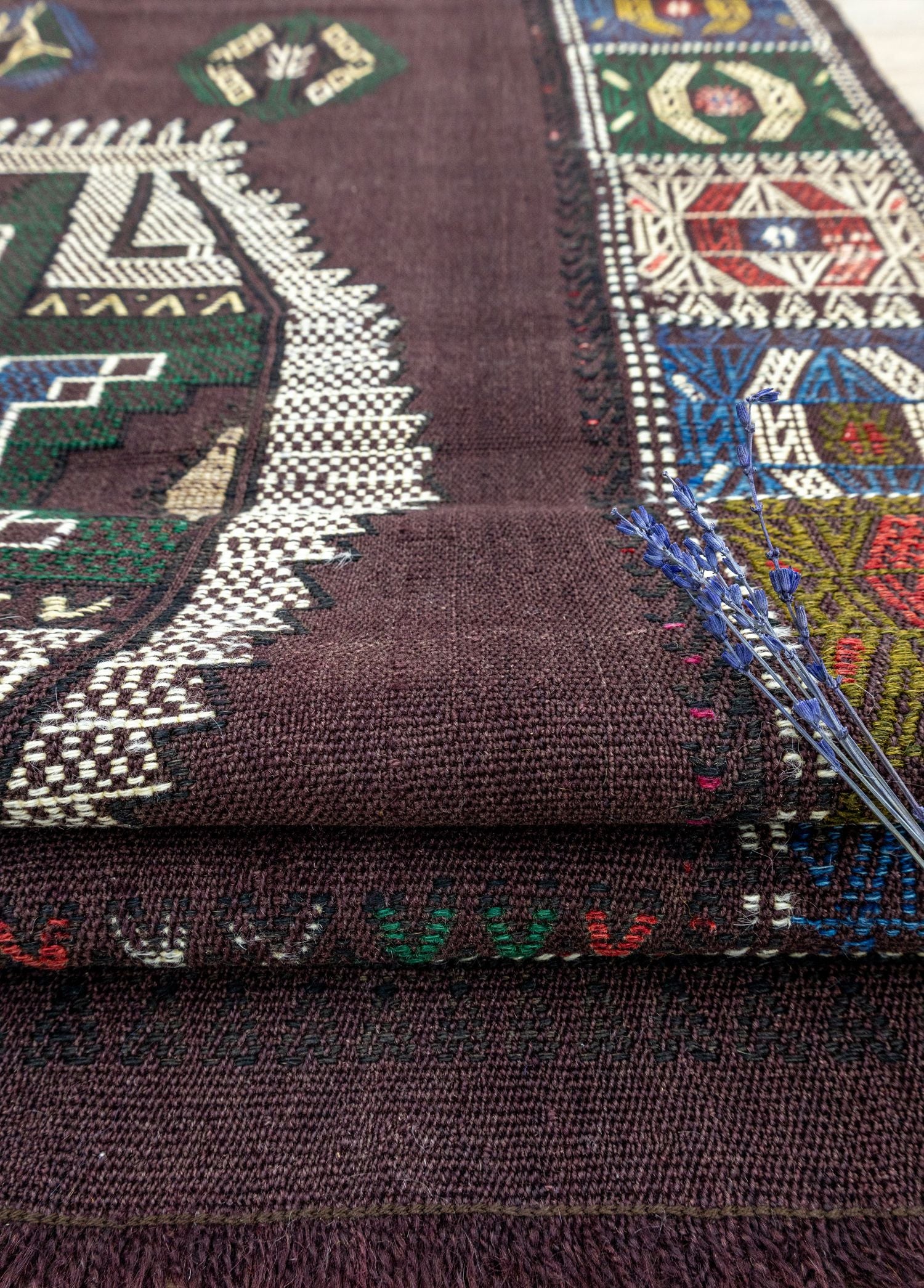 Soho Antiq-Açelya Rustik El Dokuma Cicim Yün Kilim 120x168 Cm-Kilim-4-Milagron.com