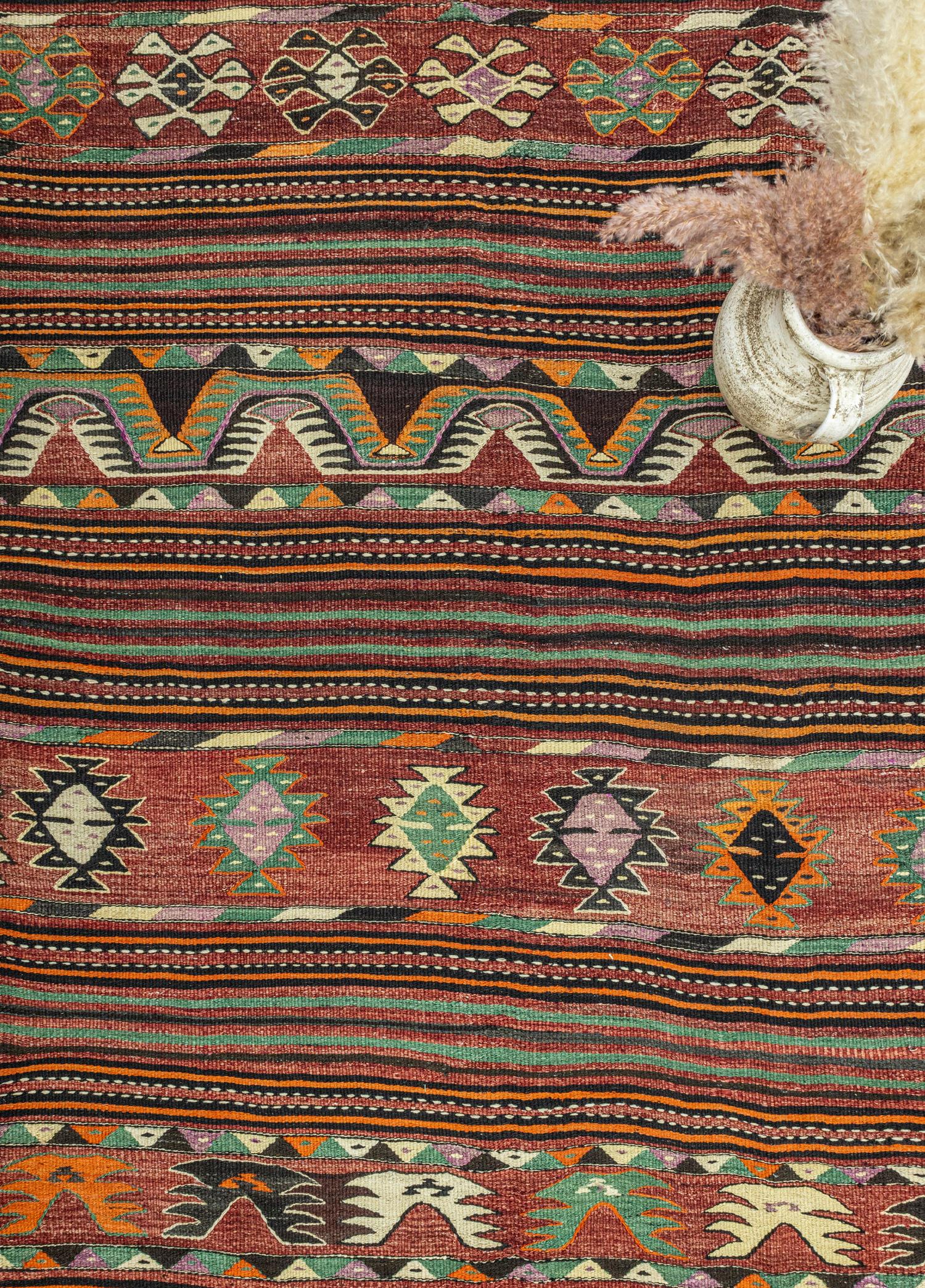 Soho Antiq-Alaz Etnik Desenli El Dokuma Kilim 145x236 Cm-Kilim-3-Milagron.com