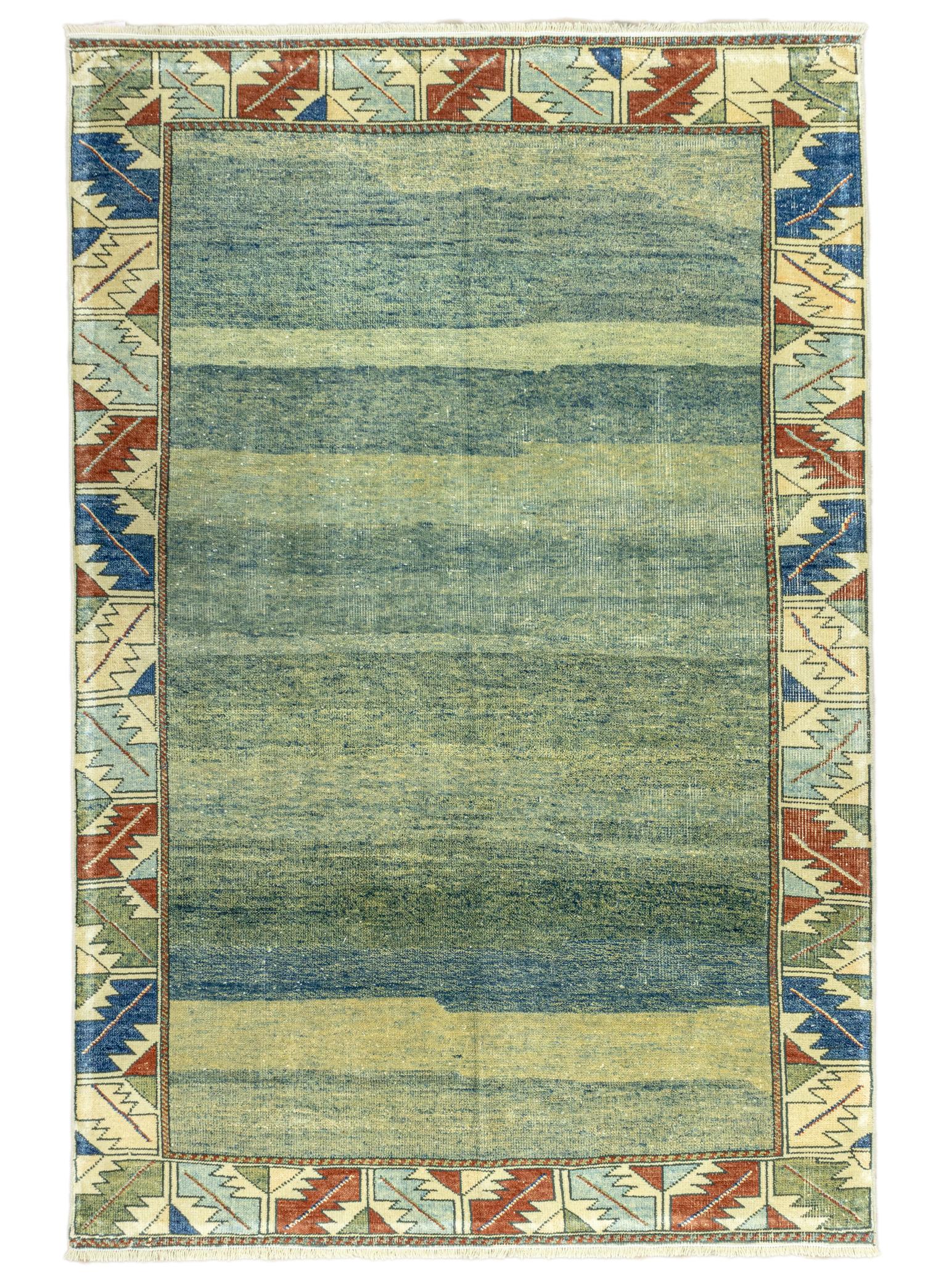 Soho Antiq-Allium El Dokuma Yeşil Azeri Halı 124x187 Cm-Halı-1-Milagron.com