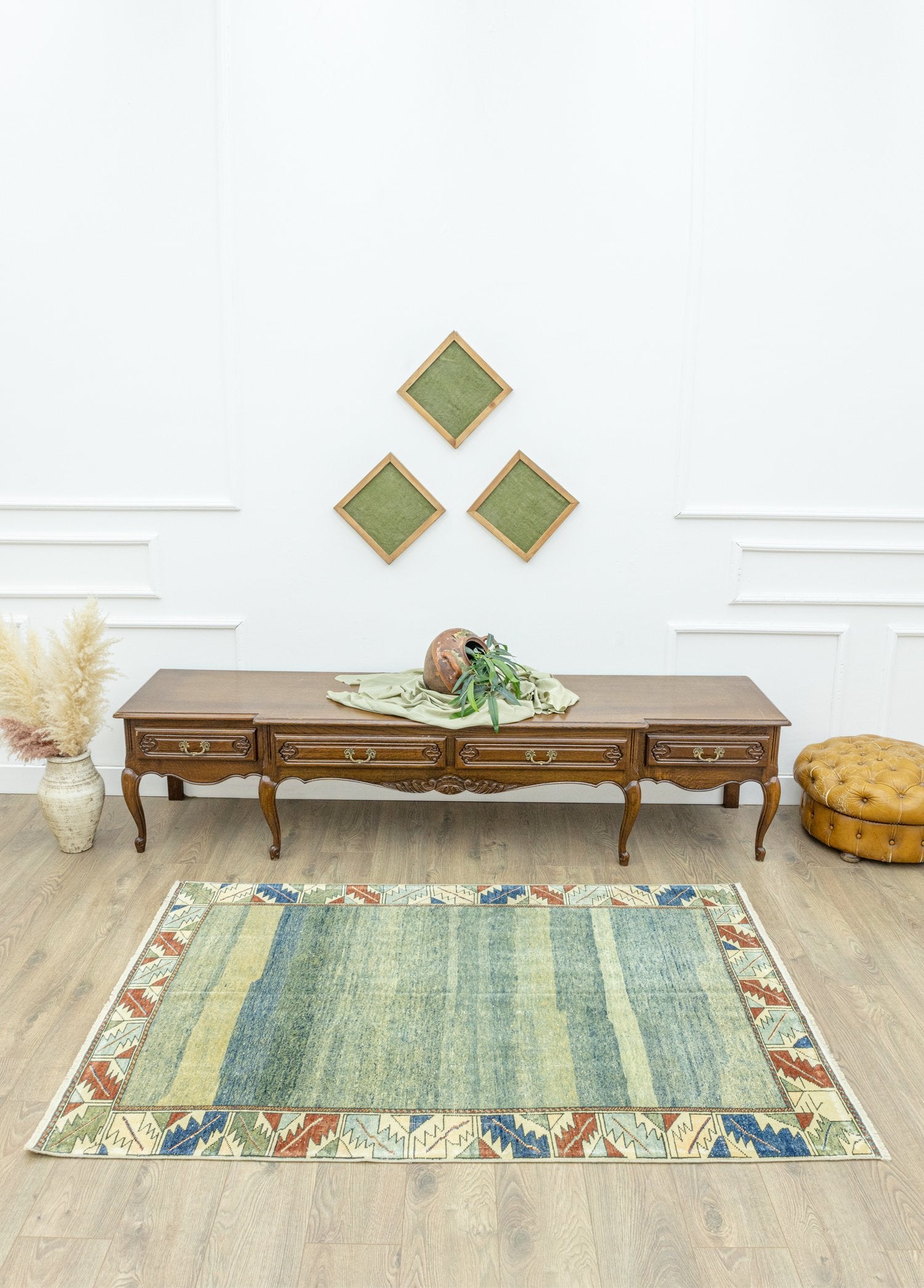 Soho Antiq-Allium El Dokuma Yeşil Azeri Halı 124x187 Cm-Halı-2-Milagron.com