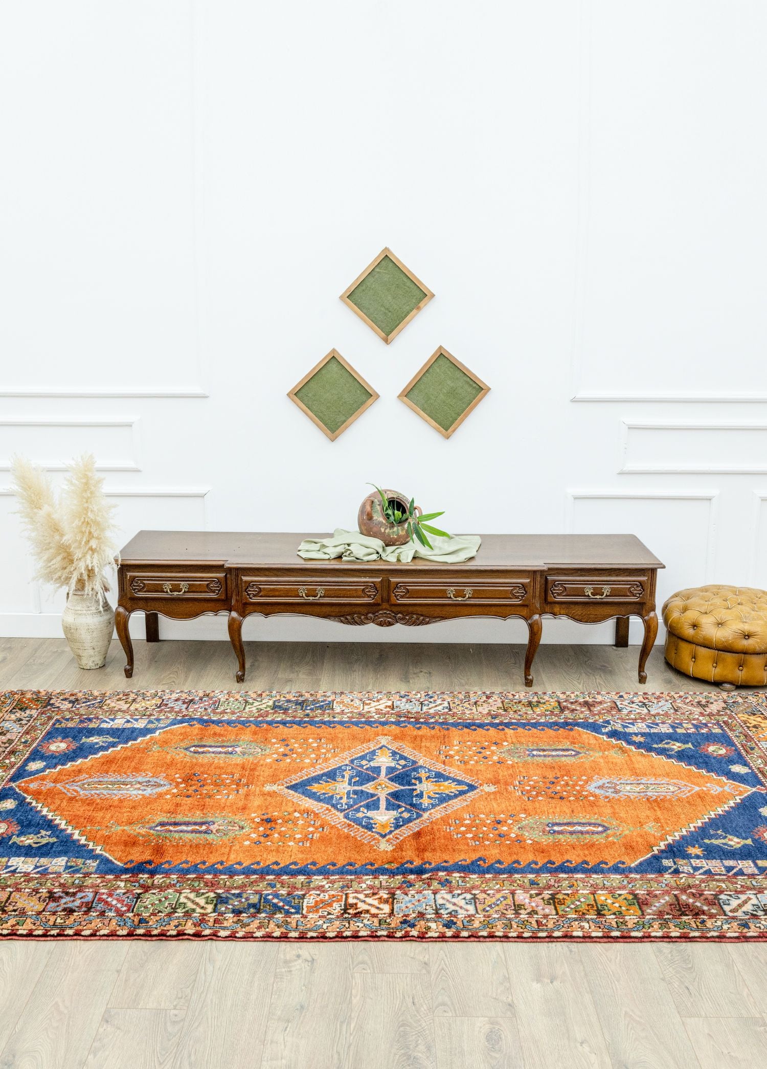 Soho Antiq-Almada El Dokuma Turuncu Dazkırı Halı 165x312 Cm-Halı-2-Milagron.com