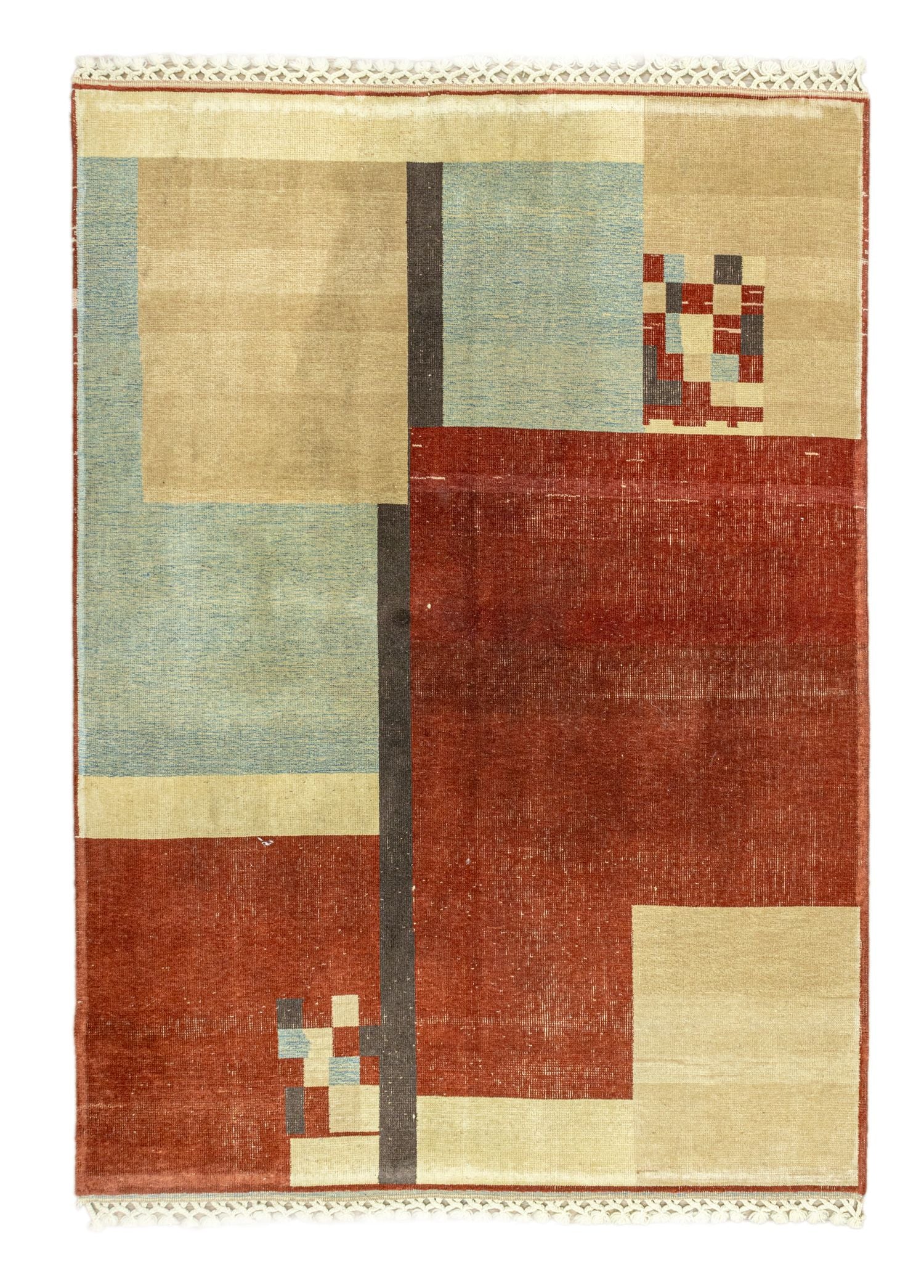 Soho Antiq-Alvand Soyut Tasarımlı El Dokuma Halı 146x188 Cm-Halı-1-Milagron.com