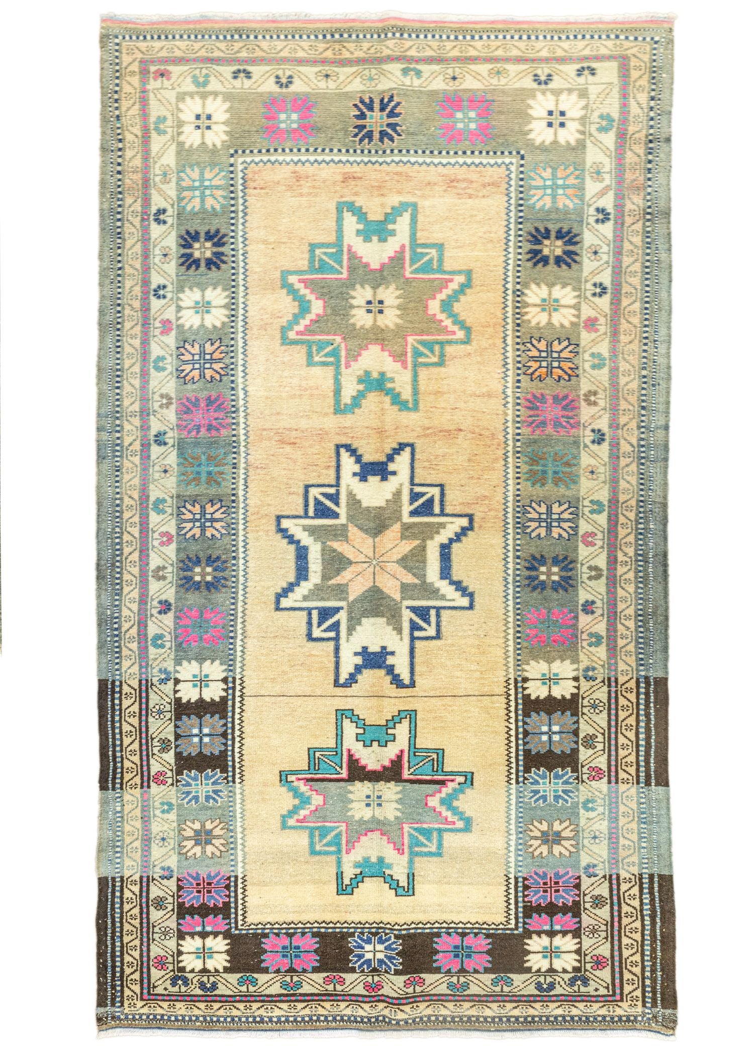 Soho Antiq-Asel Yıldız Desenli El Dokuma Halı 148x260 Cm-Halı-1-Milagron.com