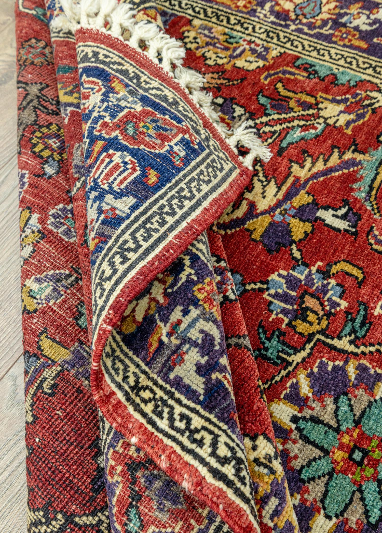 Soho Antiq-Asem çiçekli Kırmızı El Dokuma Halı 120x199 Cm-Halı-7-Milagron.com