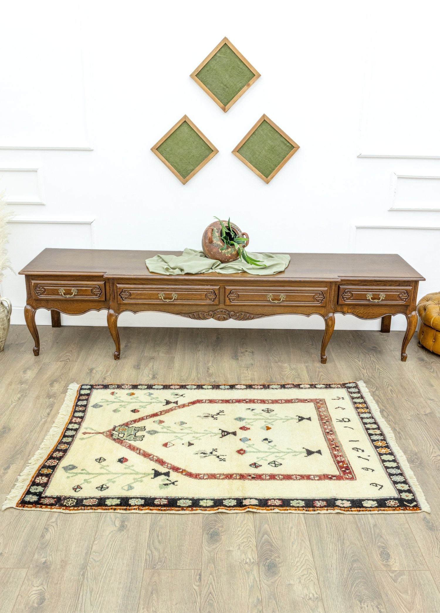 Soho Antiq-Bayça Floral Desenli El Dokuma Halı 104x150 Cm-Halı-2-Milagron.com