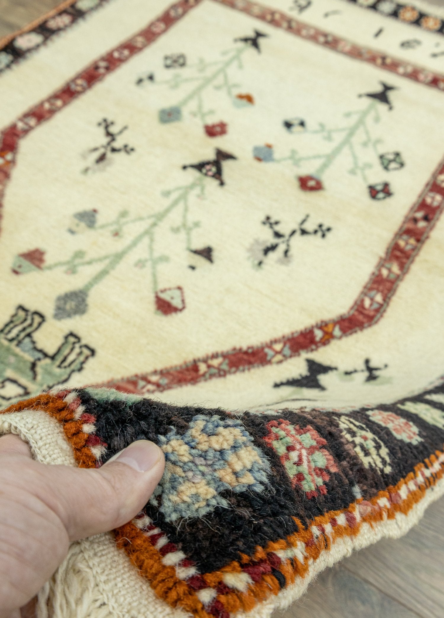 Soho Antiq-Bayça Floral Desenli El Dokuma Halı 104x150 Cm-Halı-4-Milagron.com