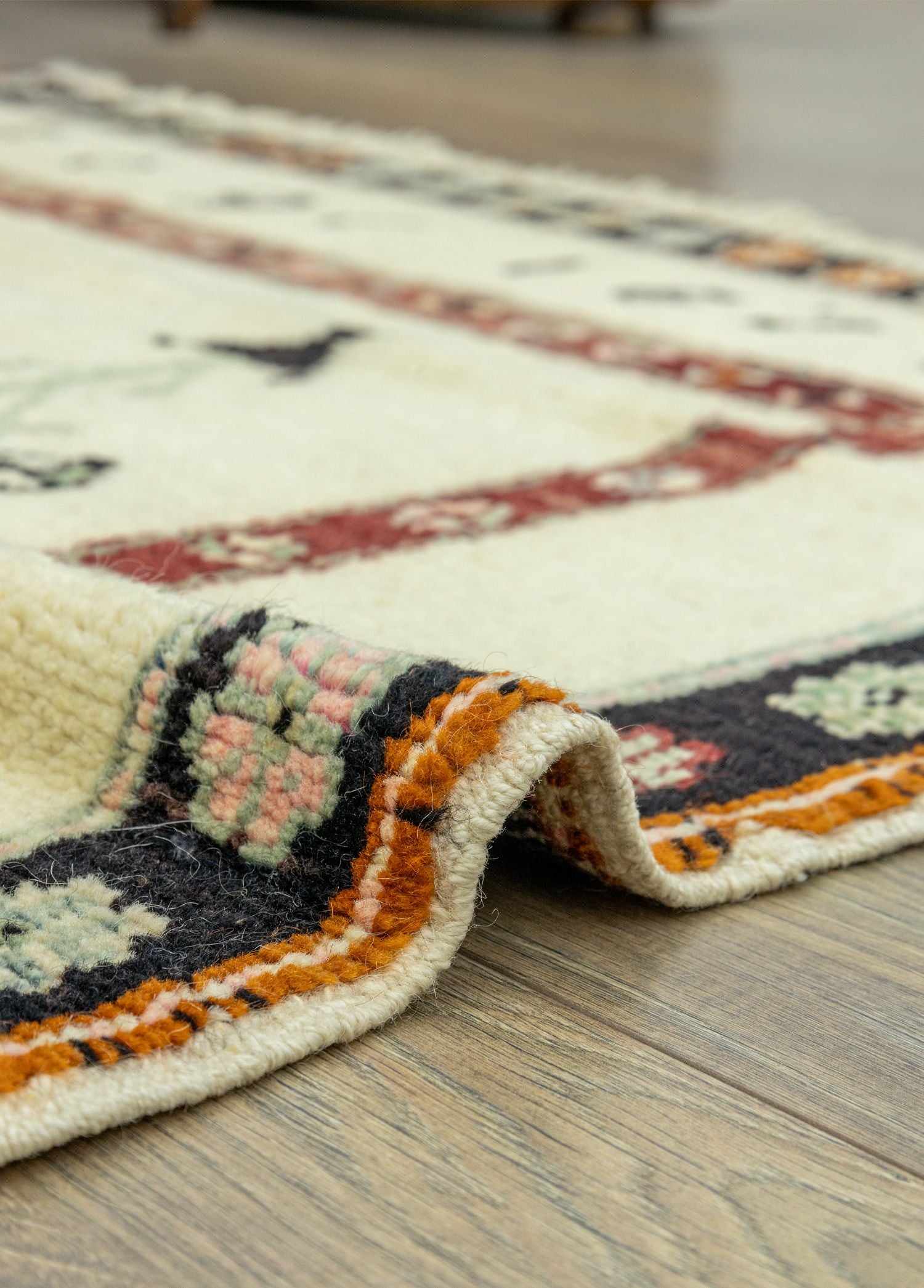 Soho Antiq-Bayça Floral Desenli El Dokuma Halı 104x150 Cm-Halı-6-Milagron.com