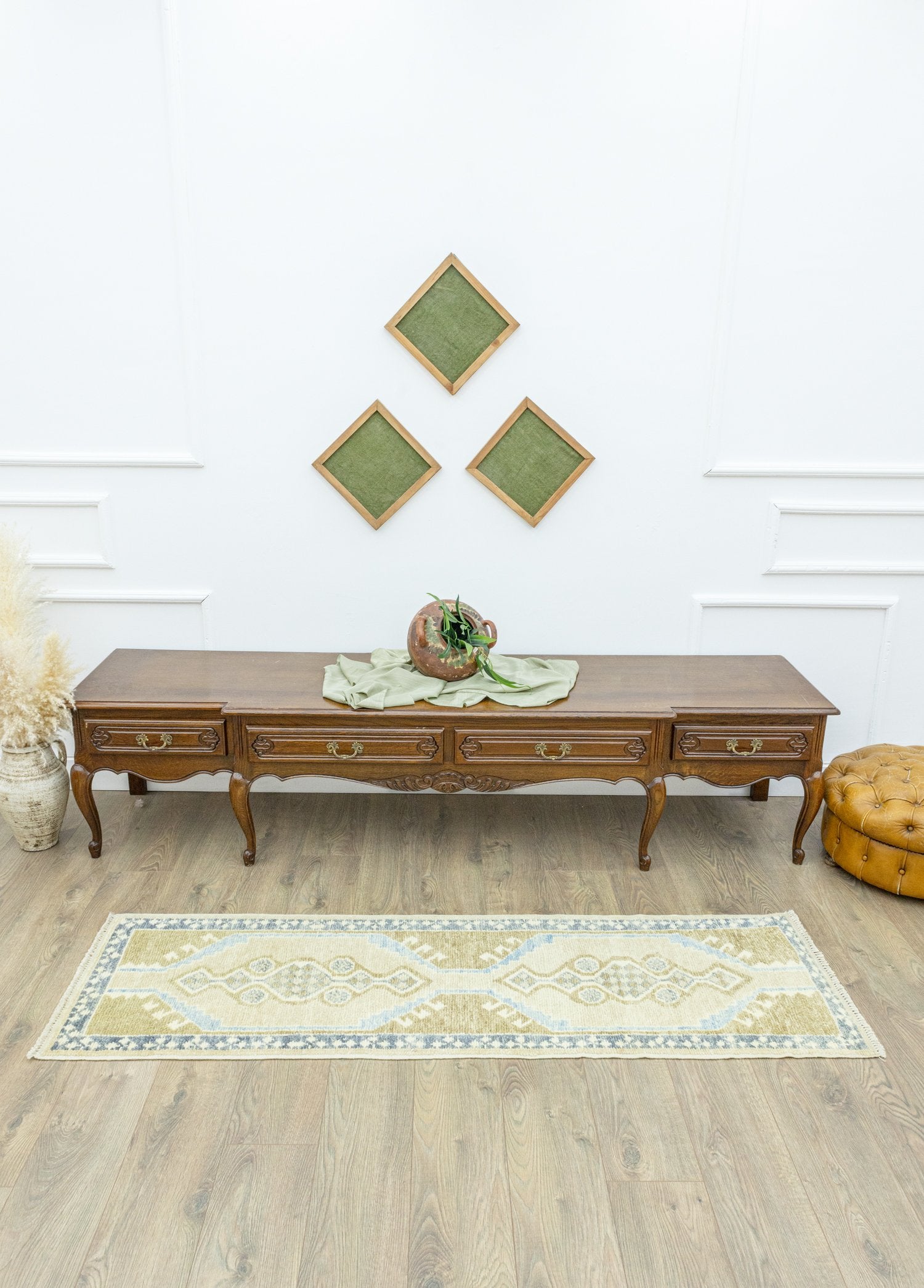 Soho Antiq-Beau Rustik Desenli El Dokuma Yolluk 59x190 Cm-Halı-2-Milagron.com