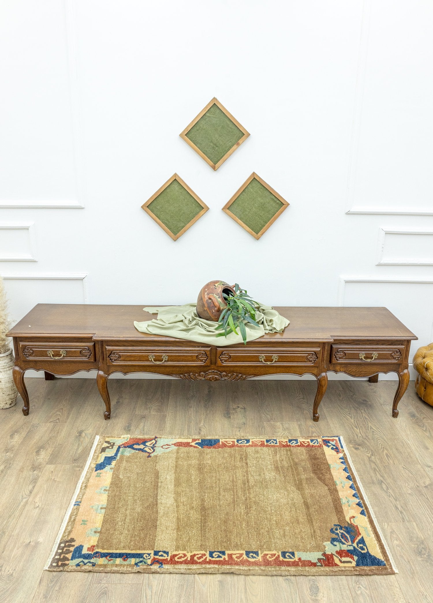 Soho Antiq-Benet El Dokuma Kahverengi Yün Halı 93x133 Cm-Halı-2-Milagron.com