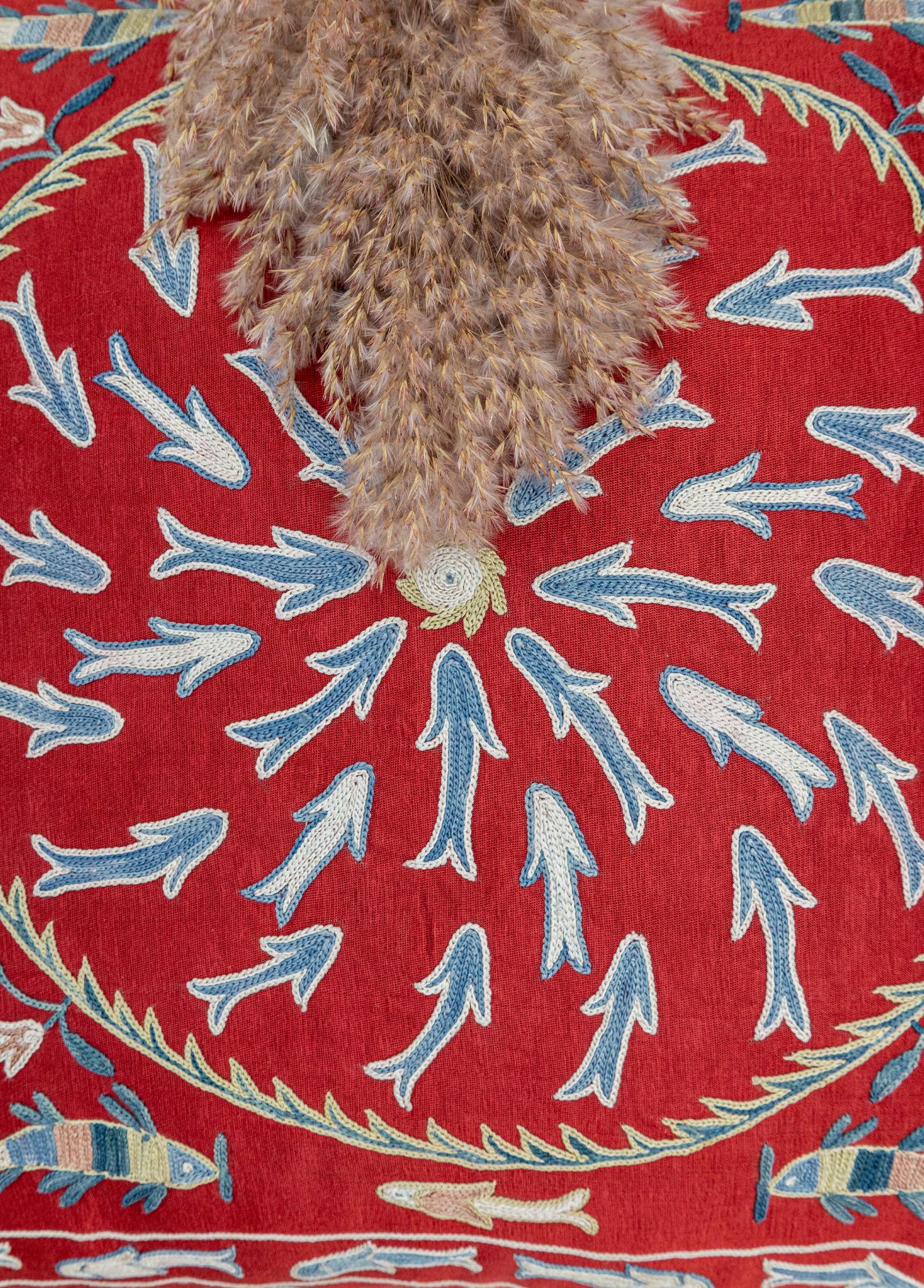 Soho Antiq-Bezen İpek İşlemeli Kırlent 50x50 Cm-Kırlent-3-Milagron.com