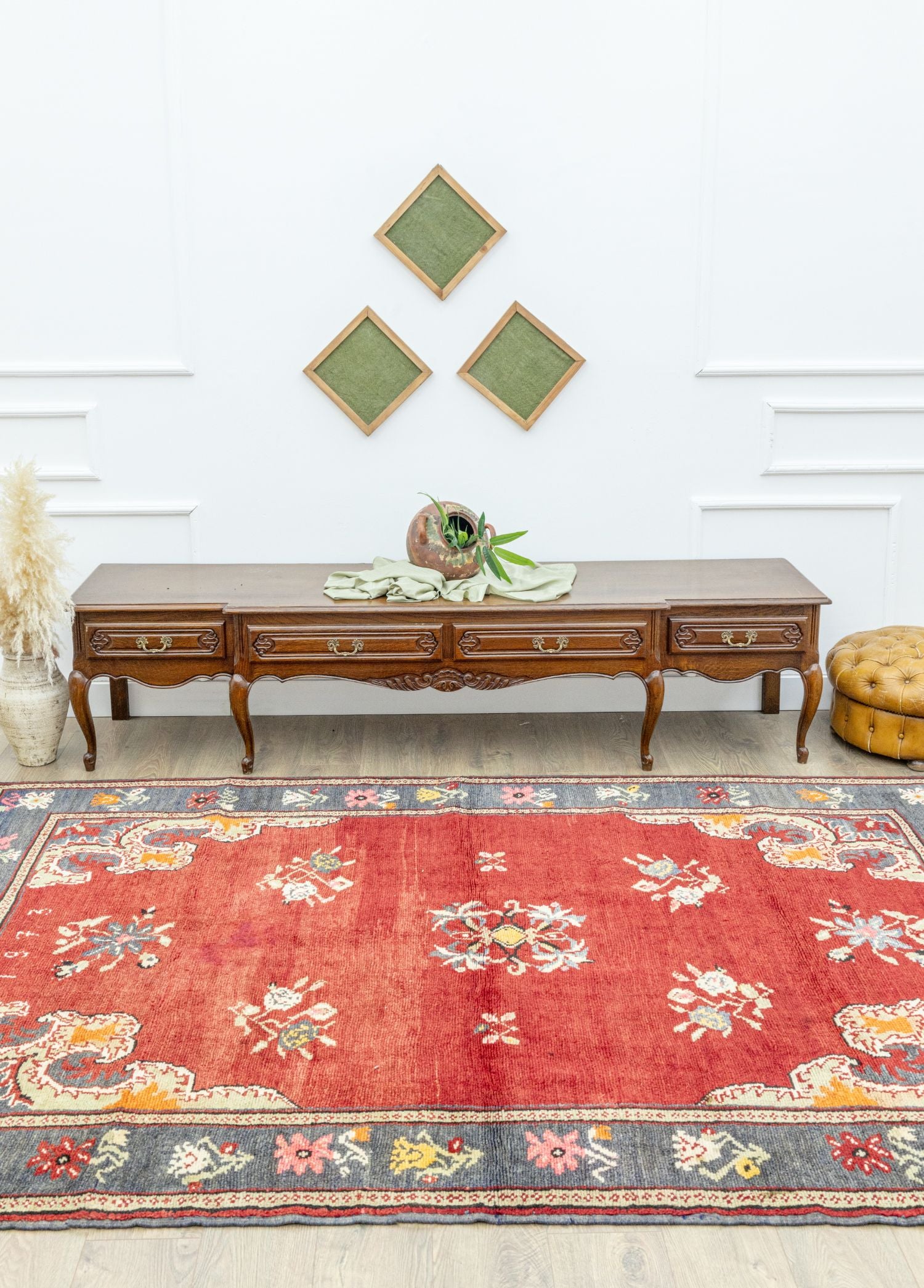 Soho Antiq-Bordeaux çiçekli El Dokuma Yün Halı 198x296 Cm-Halı-2-Milagron.com