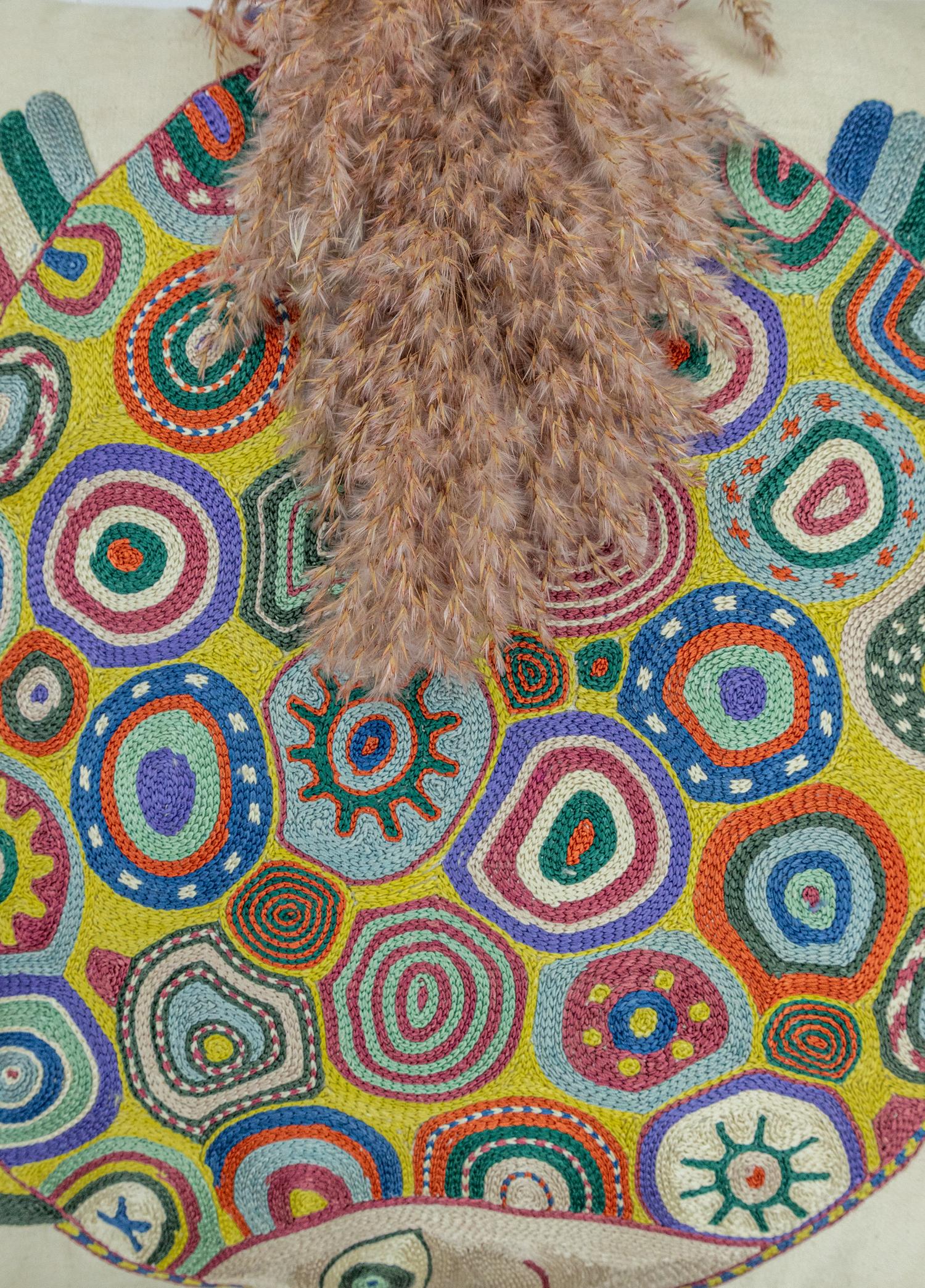 Soho Antiq-Brun El Yapımı Suzani Kırlent 45x45 Cm-Kırlent-3-Milagron.com