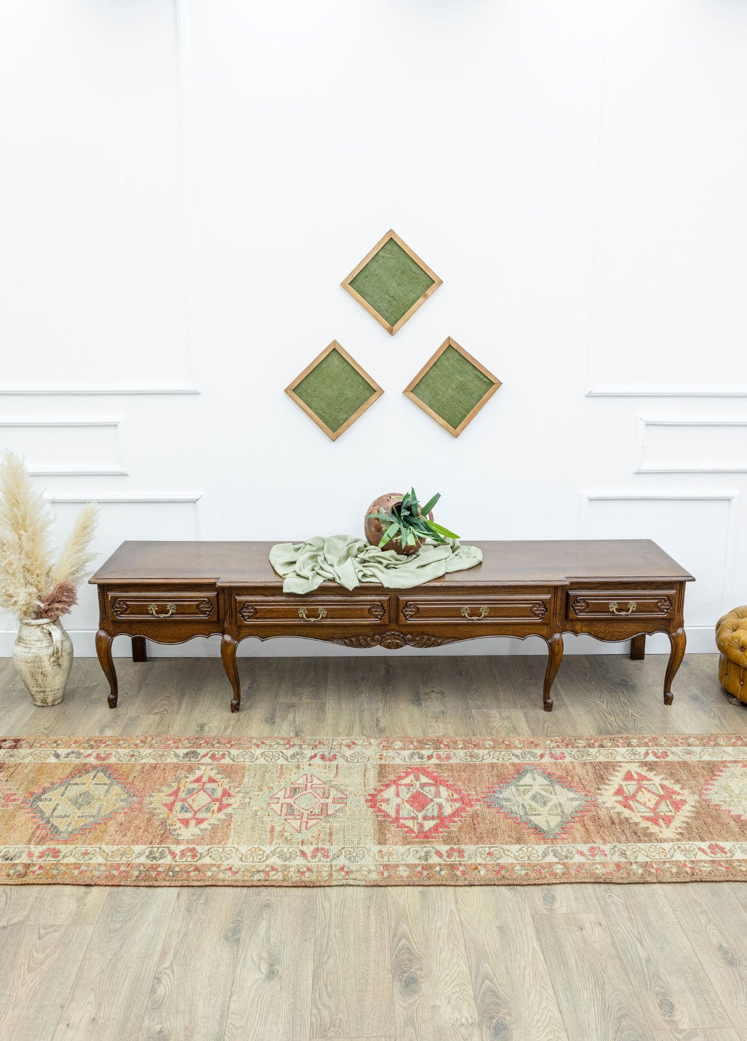 Soho Antiq-Cenker Rustik Desenli El Dokuma Herki Yolluk 85x388 Cm-Halı-2-Milagron.com