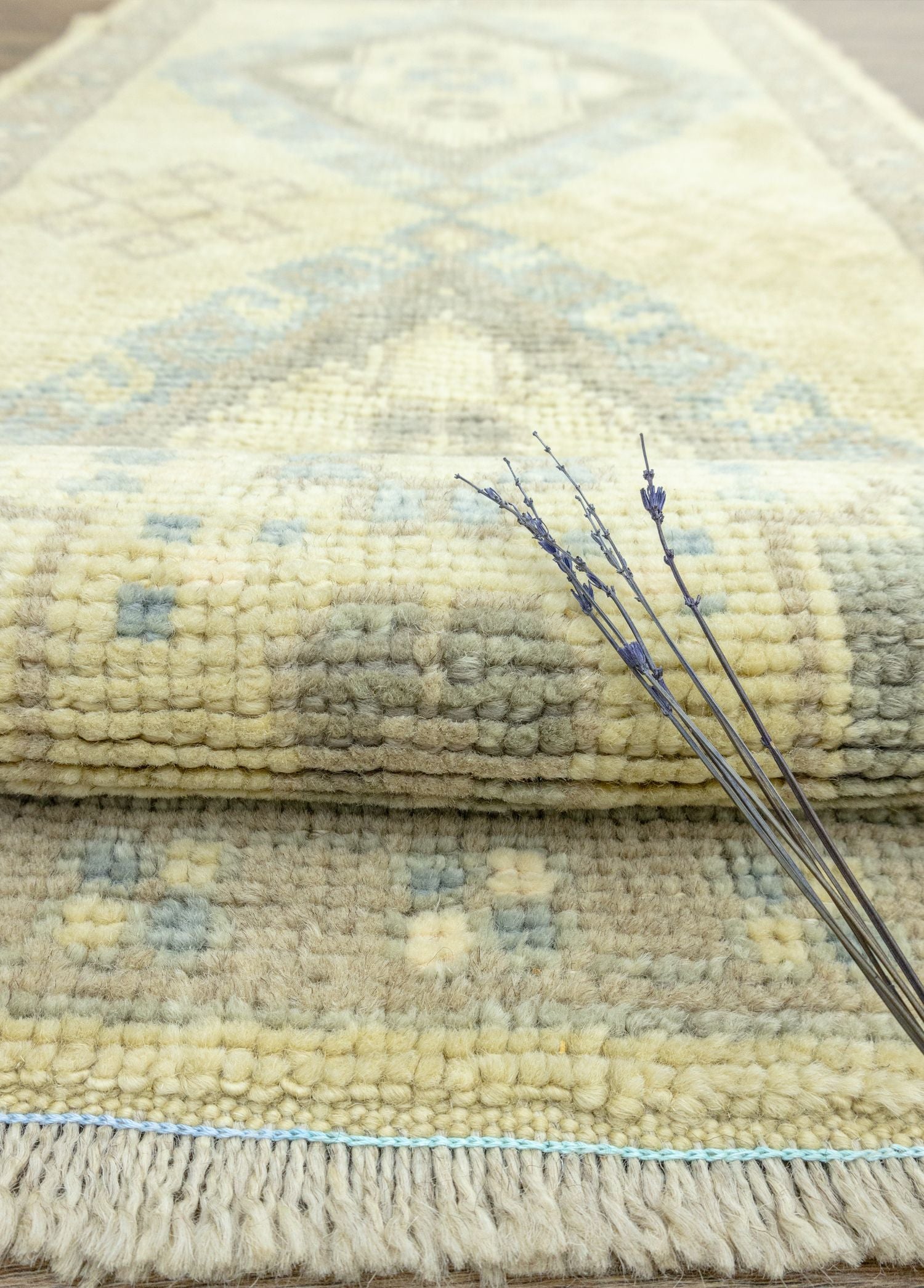 Soho Antiq-Daisy Rustik Desenli Yün Yolluk 67x145 Cm-Halı-4-Milagron.com