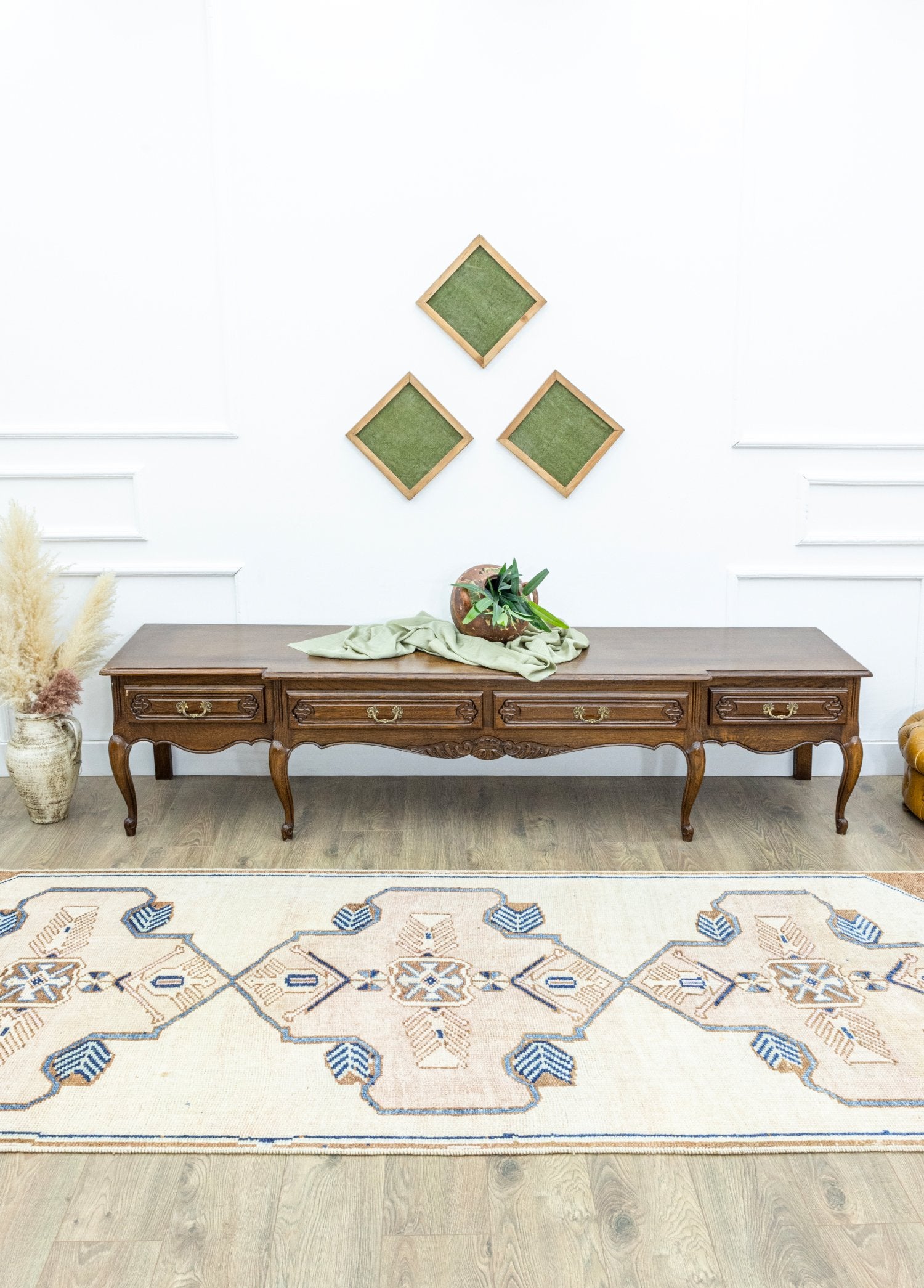 Soho Antiq-Damra Rustik Desenli El Dokuma Yün Halı 120x361 Cm-Halı-2-Milagron.com