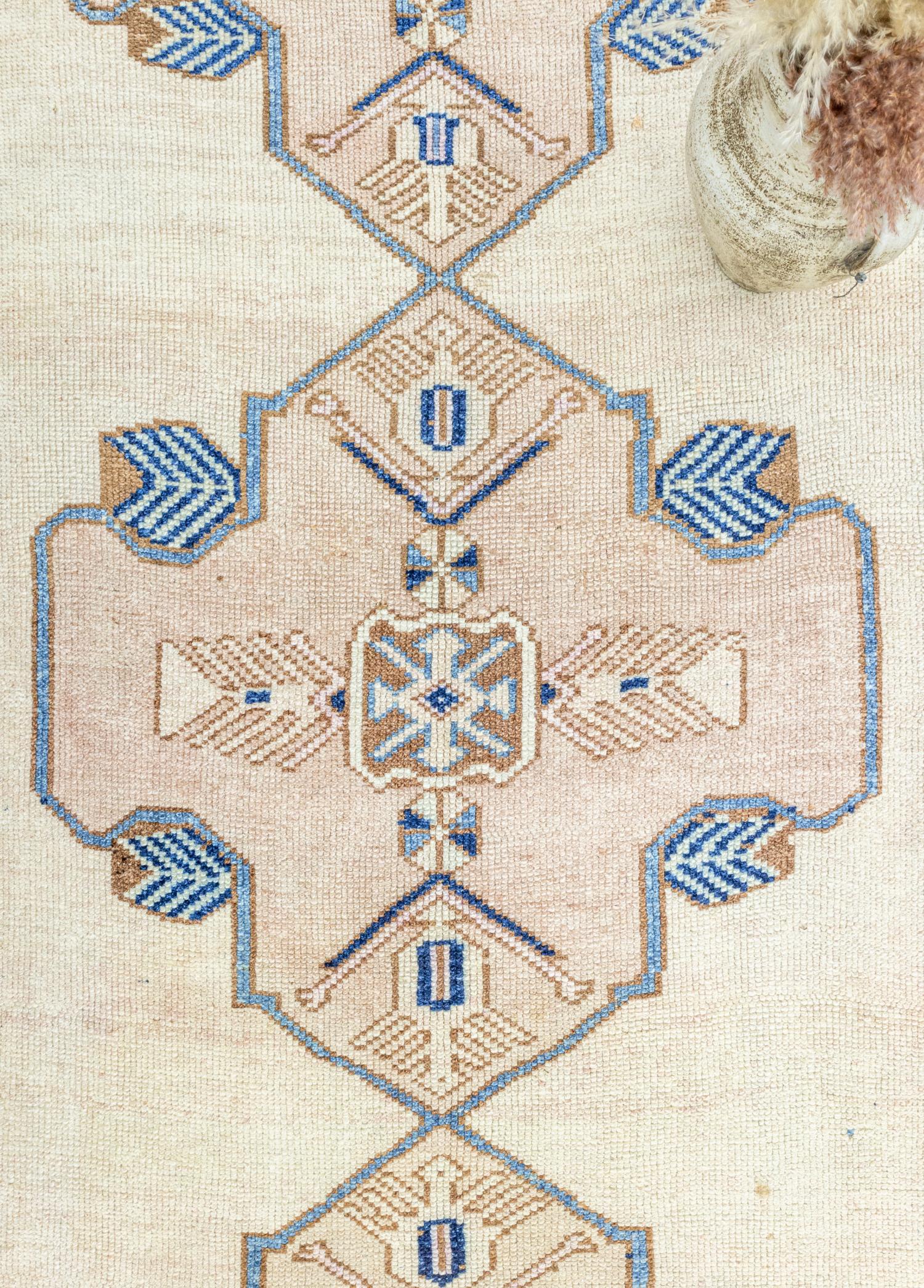 Soho Antiq-Damra Rustik Desenli El Dokuma Yün Halı 120x361 Cm-Halı-3-Milagron.com