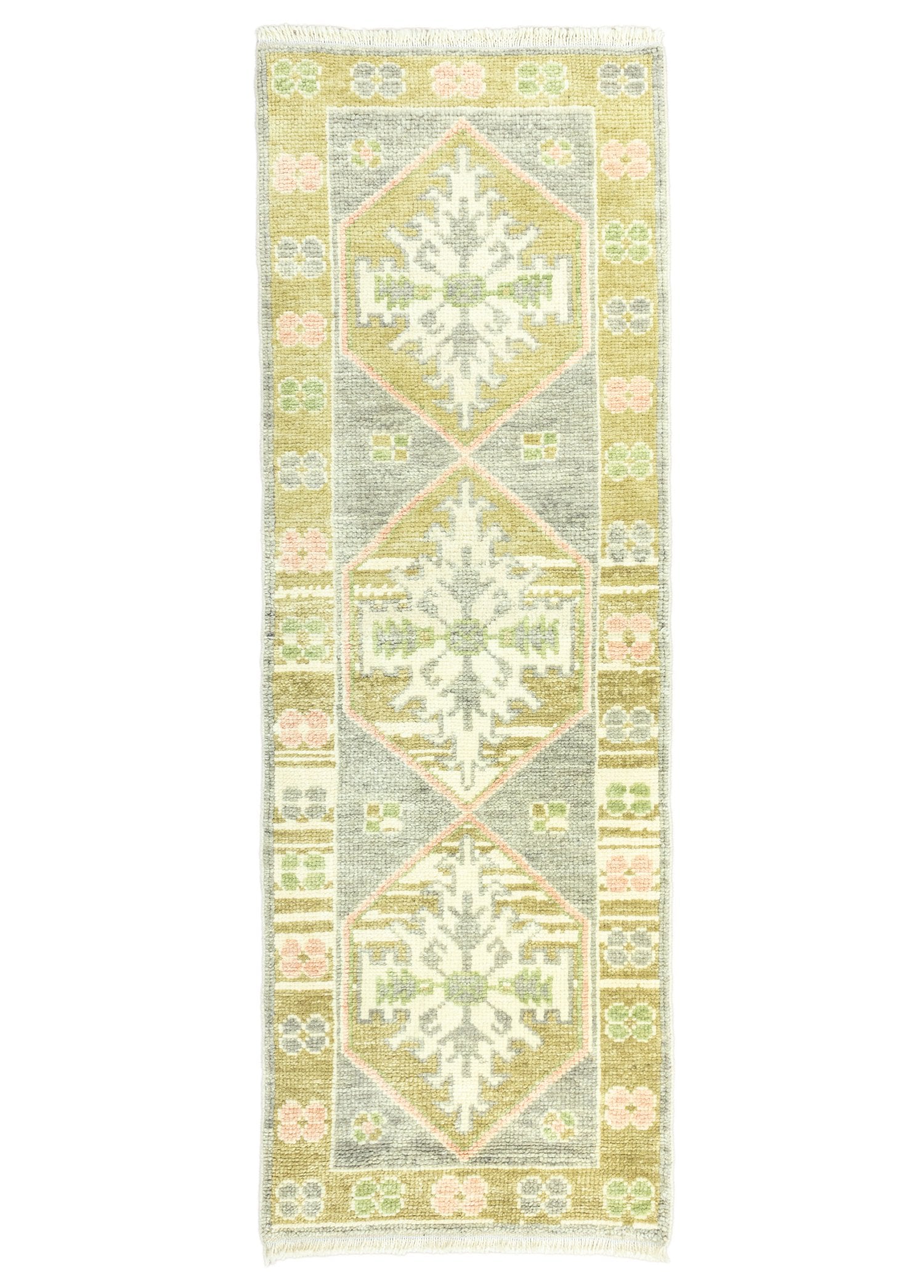 Soho Antiq-Darius El Dokuma Yeşil Yün Yolluk 62x183 Cm-Halı-1-Milagron.com