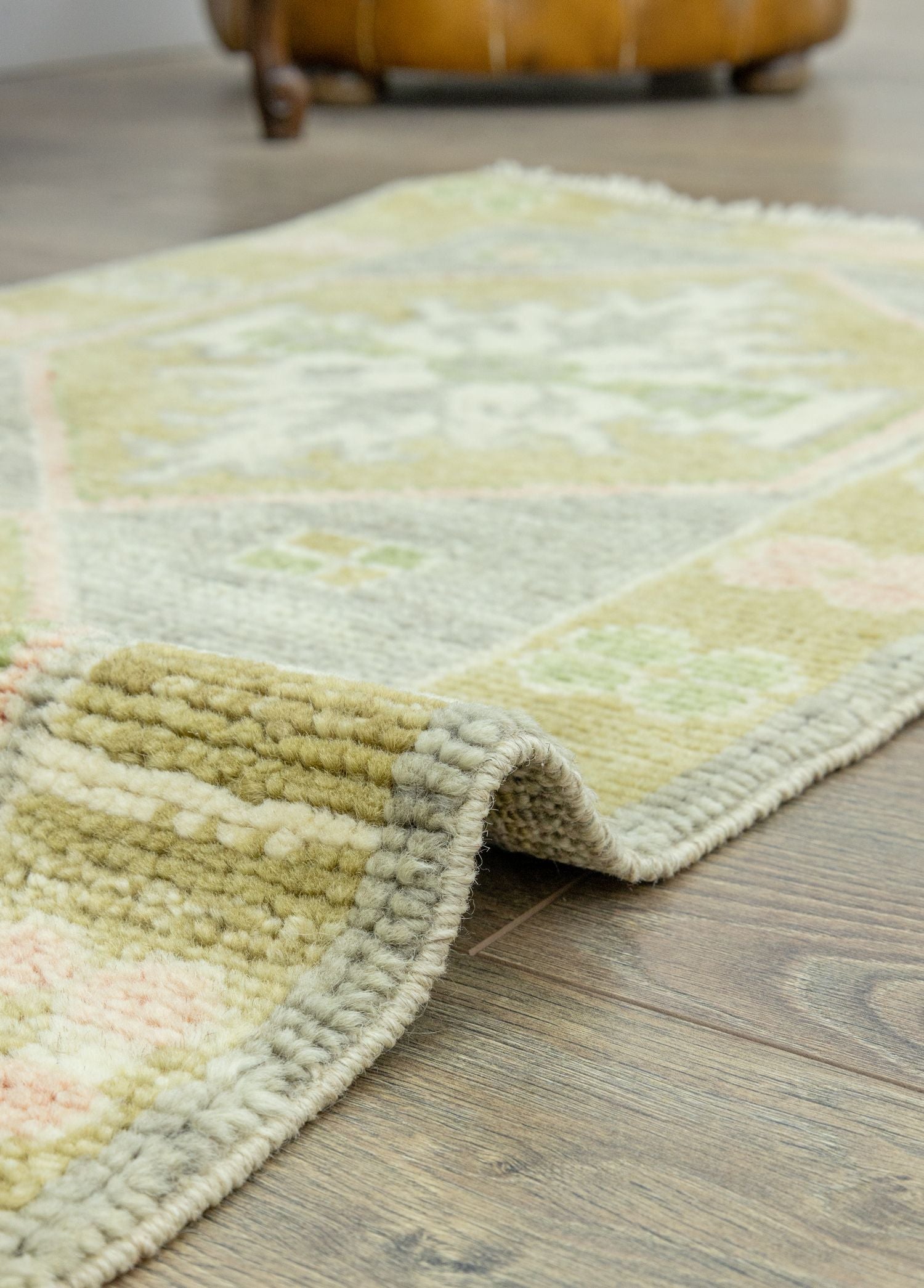 Soho Antiq-Darius El Dokuma Yeşil Yün Yolluk 62x183 Cm-Halı-5-Milagron.com