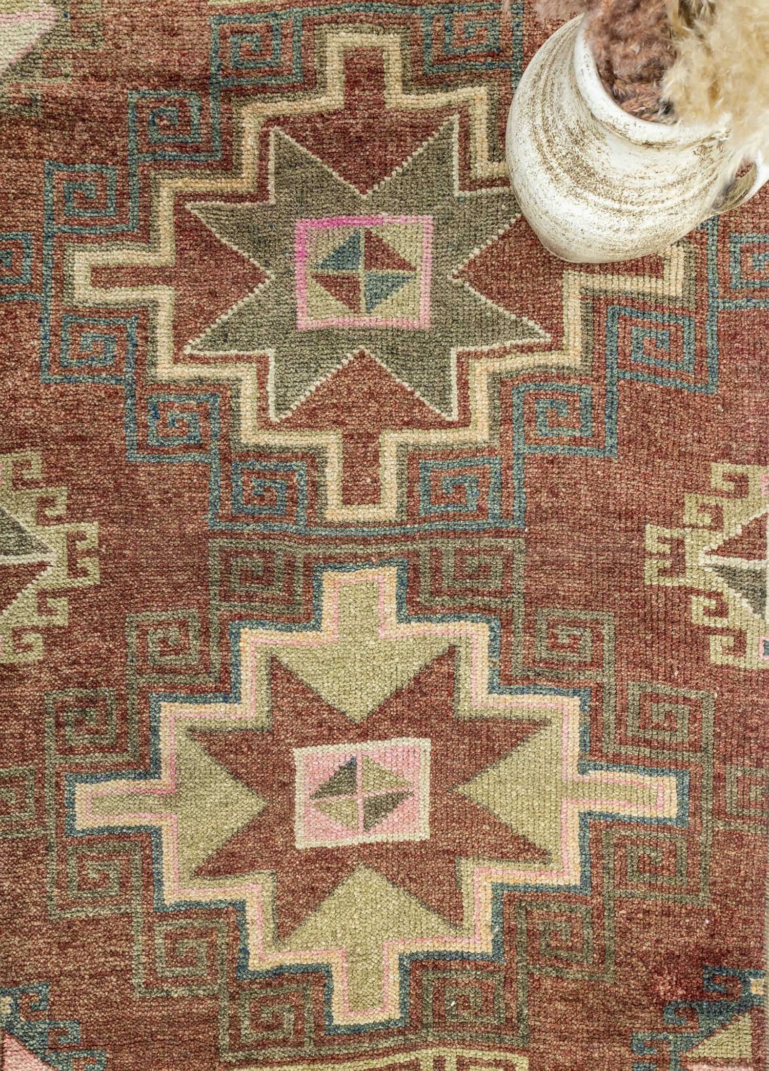 Soho Antiq-Dilemer Geometrik Desenli Herki Yolluk 100x447 Cm-Halı-3-Milagron.com