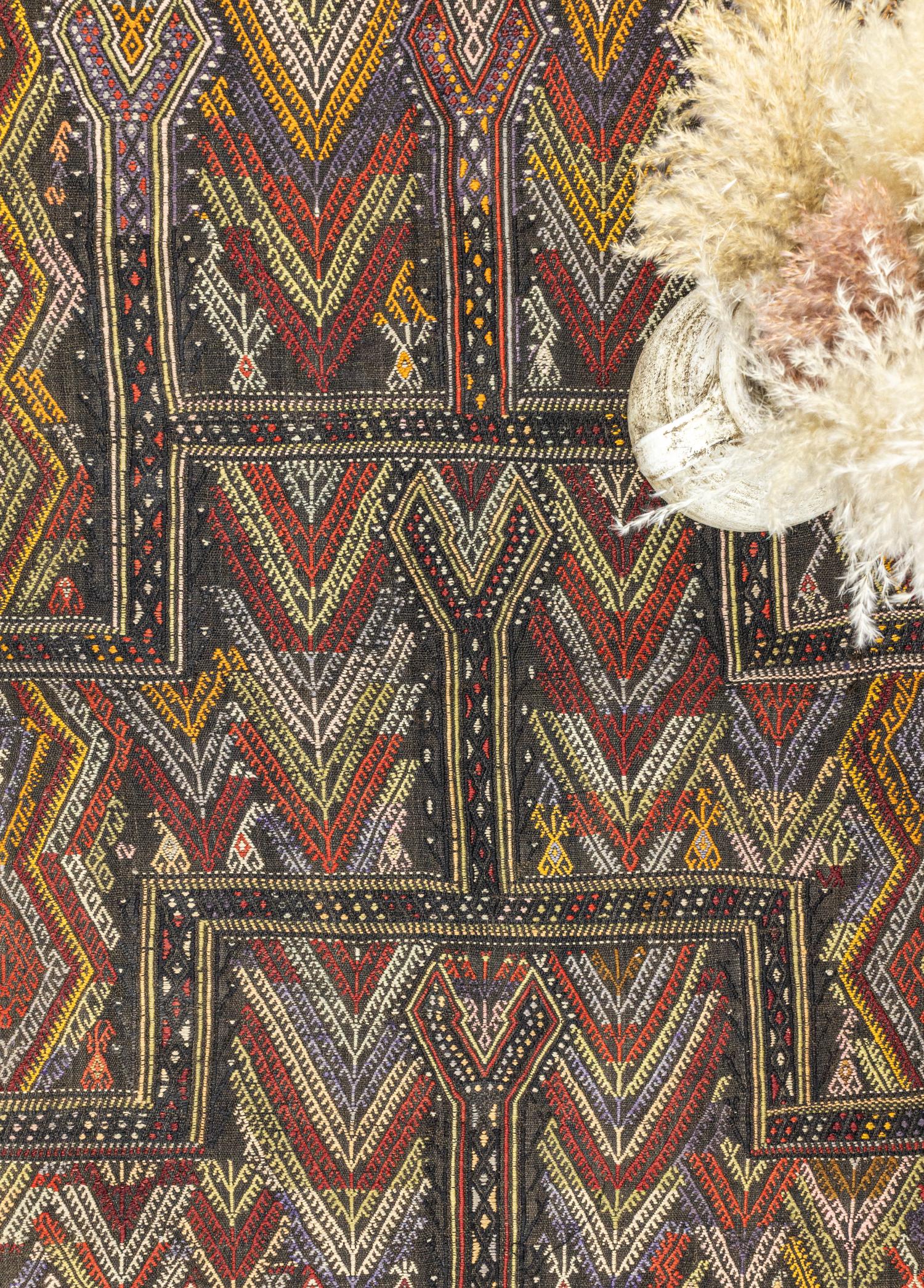 Soho Antiq-Ebren Geometrik El Dokuma Kilim 171x185 Cm-3-Milagron.com