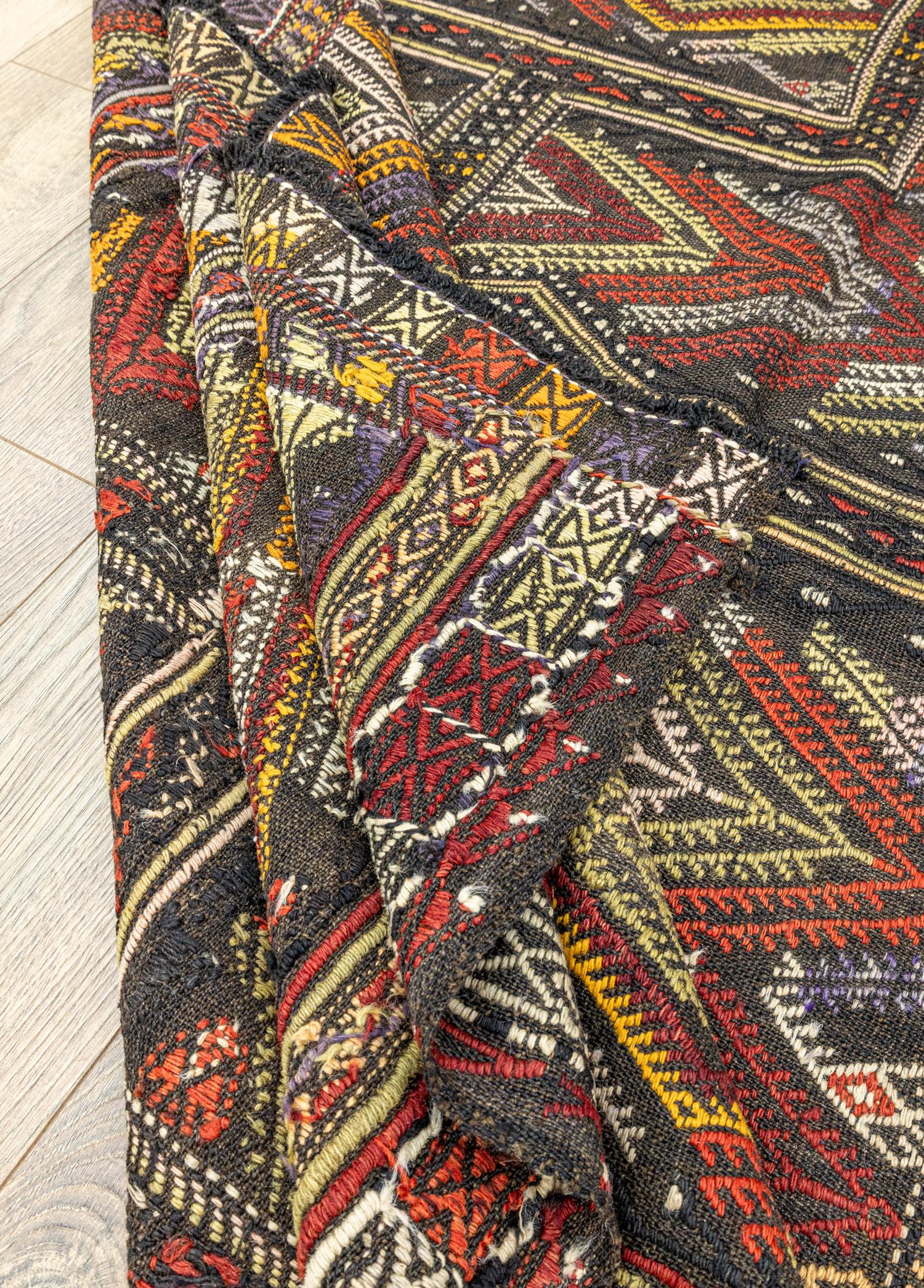 Soho Antiq-Ebren Geometrik El Dokuma Kilim 171x185 Cm-6-Milagron.com