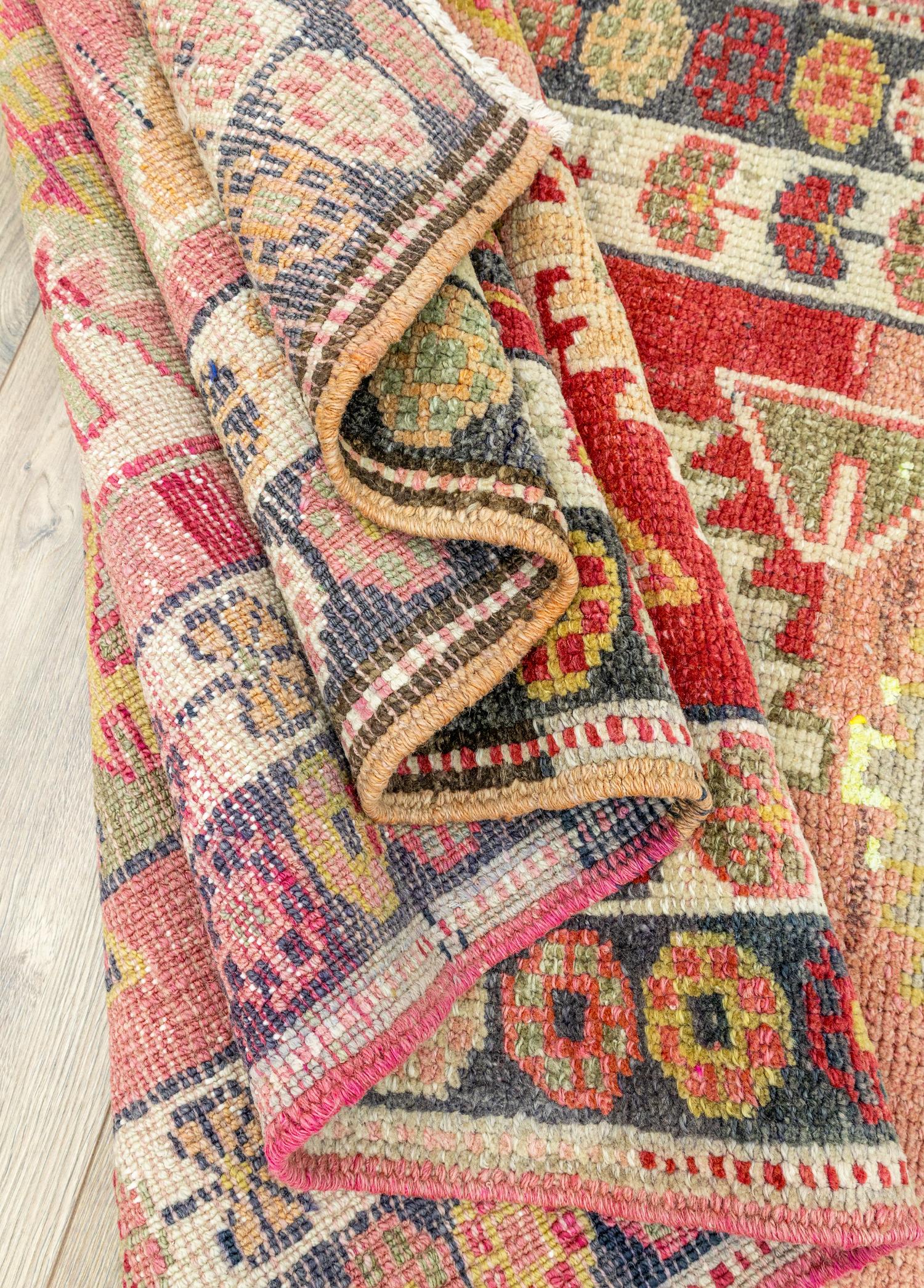 Soho Antiq-Edith Renkli El Dokuma Herki Yolluk 93x438 Cm-Halı-6-Milagron.com