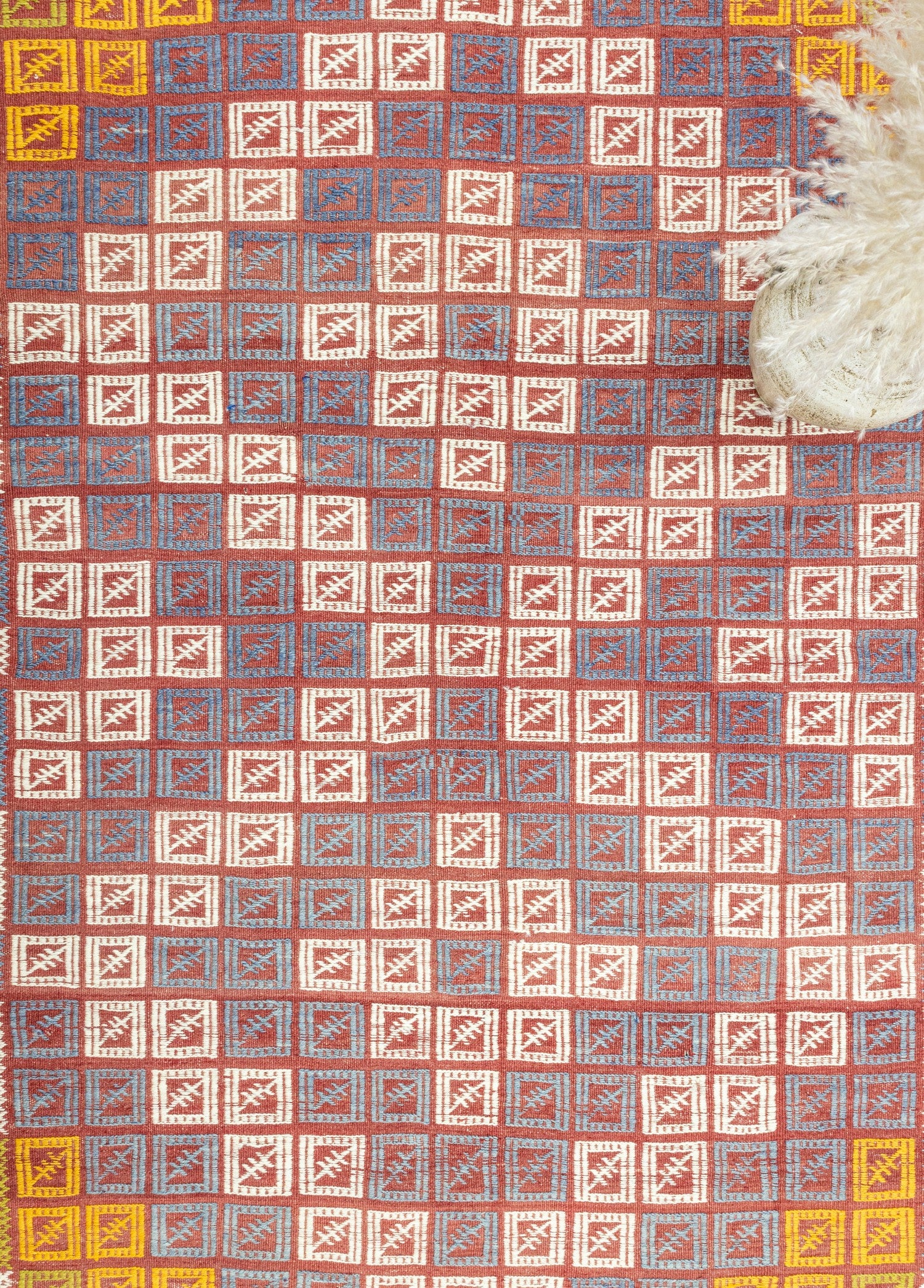 Soho Antiq-Edra Geometrik Desenli Yün Cicim Kilim 152x222 Cm-Halı-3-Milagron.com